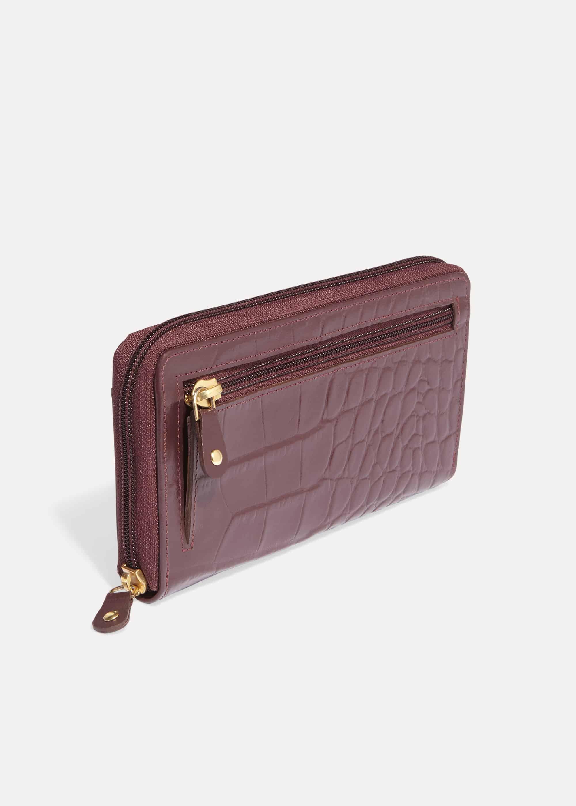 Charlotte Croc-Effect Leather Purse