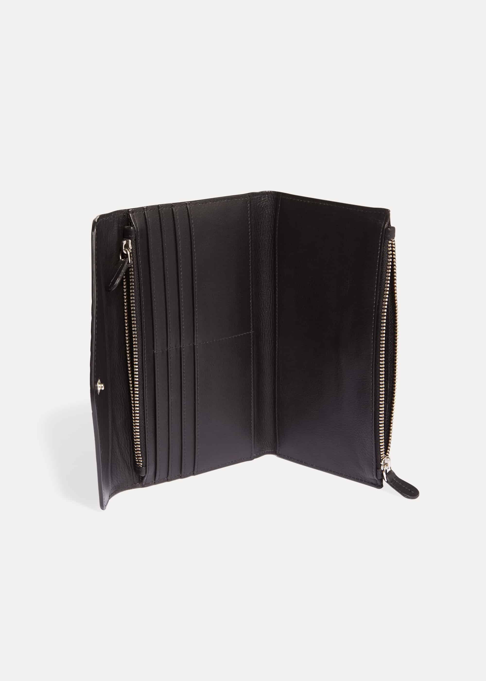 Violet Fold Over Leather Purse