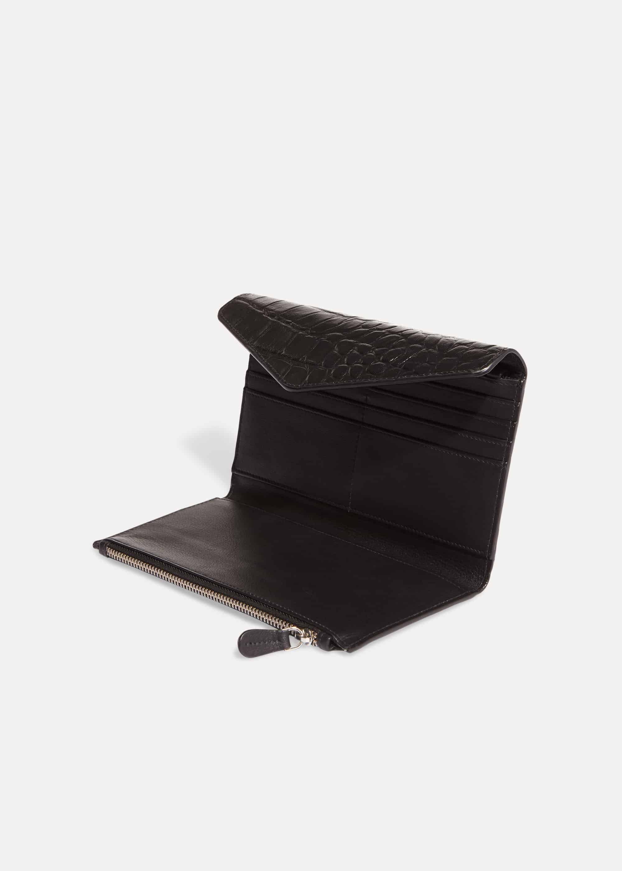 Violet Fold Over Leather Purse