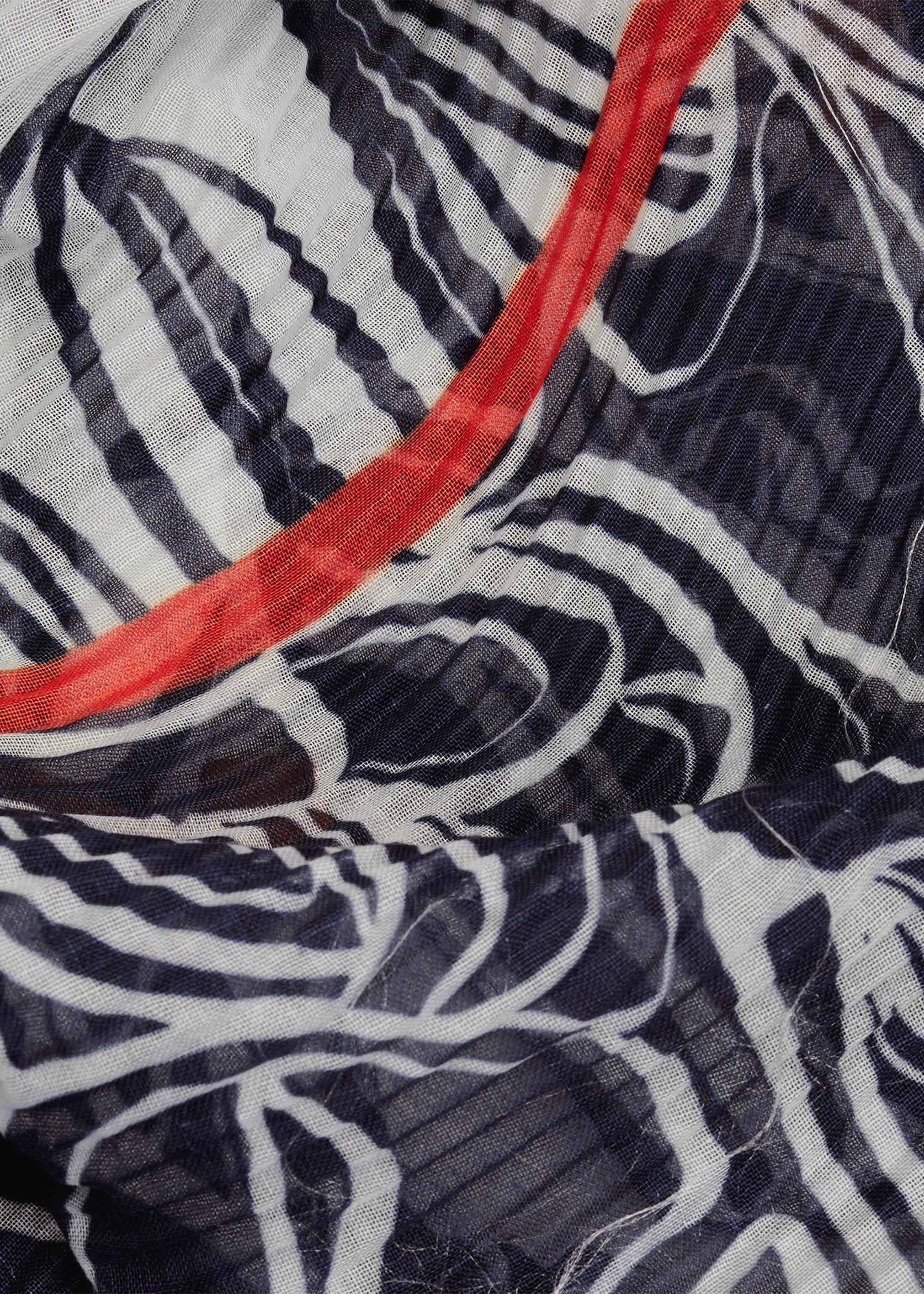 Shisui Linear Print Pleated Scarf