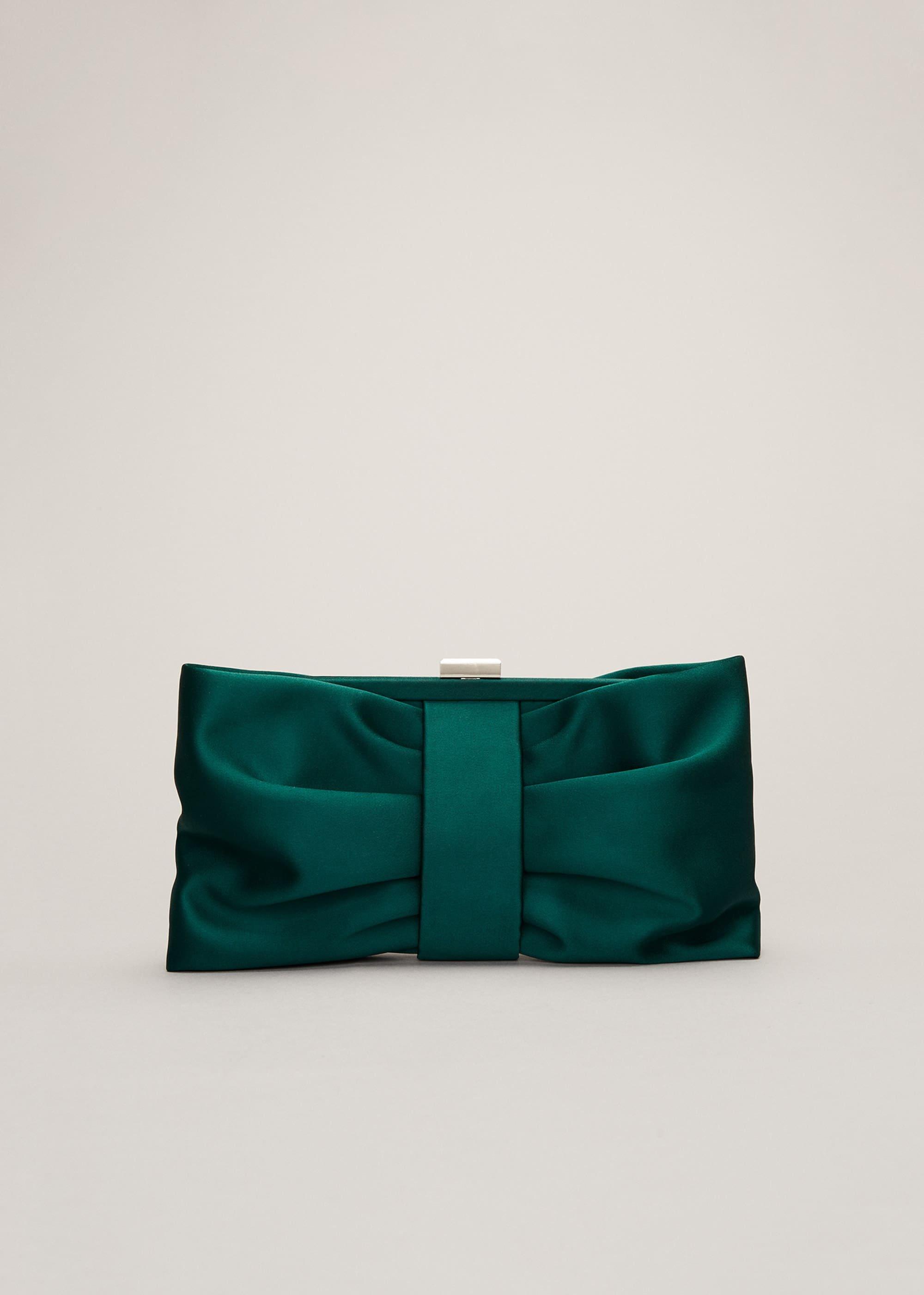 Meaghan Satin Bow Clutch Bag