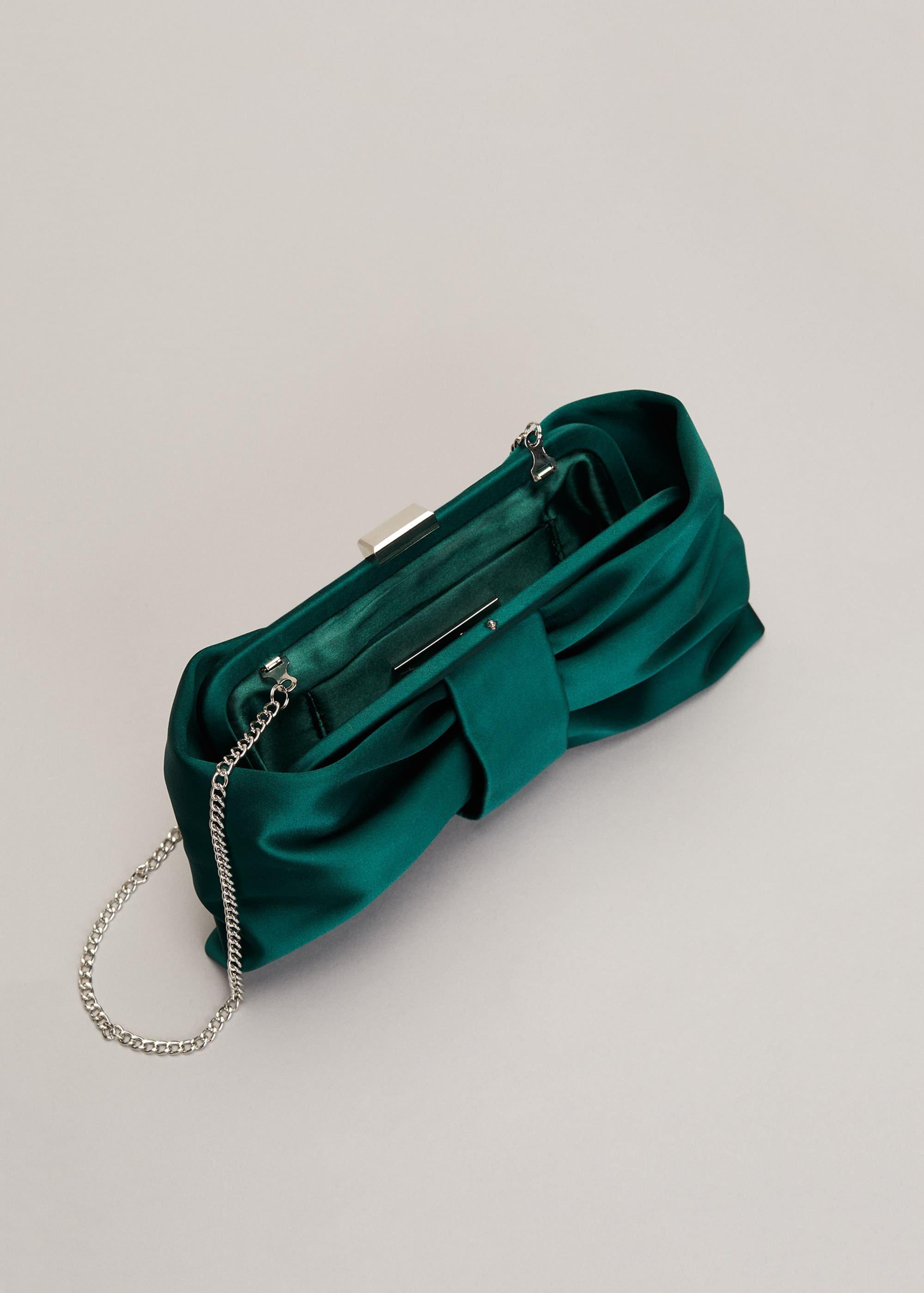 Meaghan Satin Bow Clutch Bag