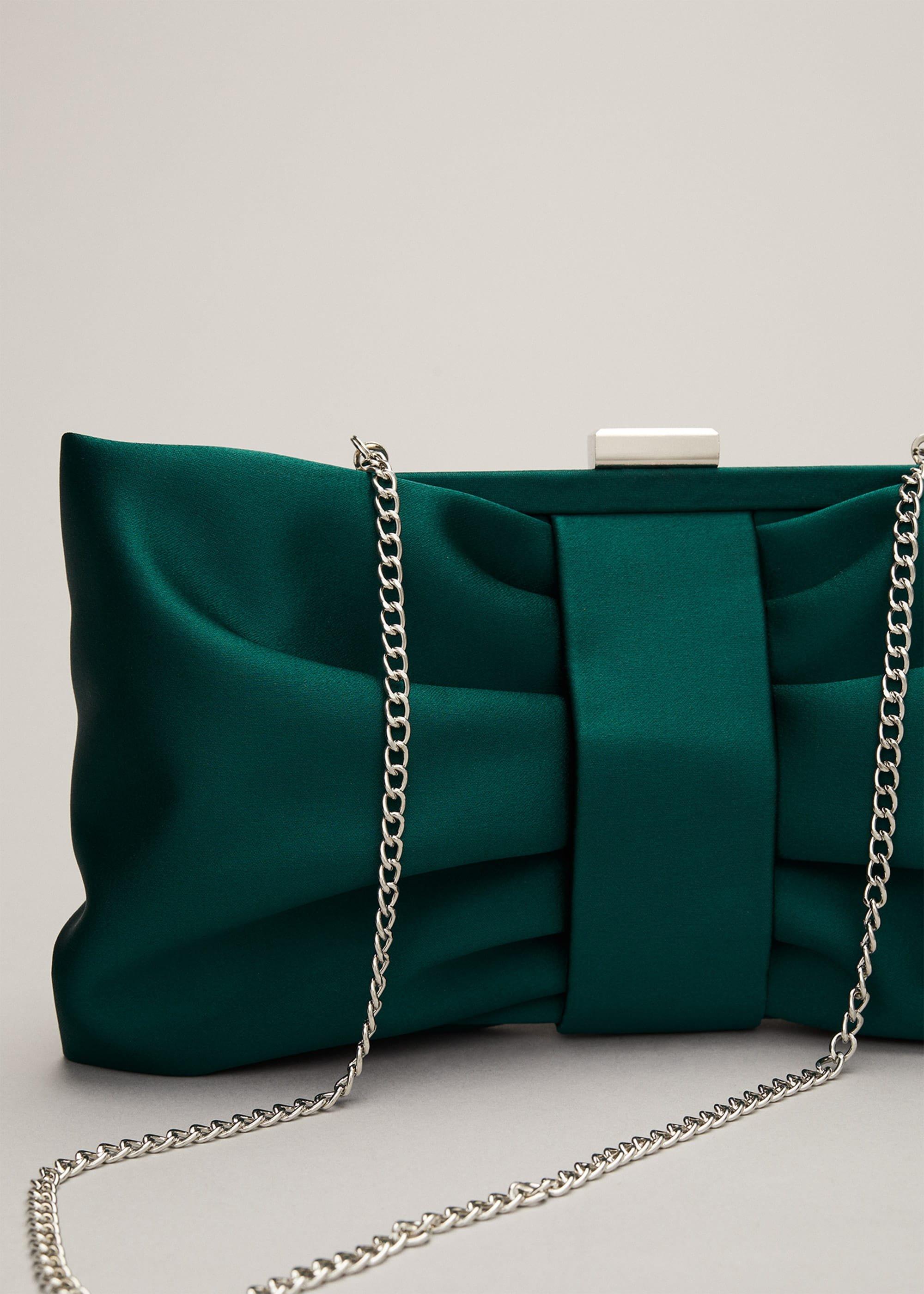 Meaghan Satin Bow Clutch Bag