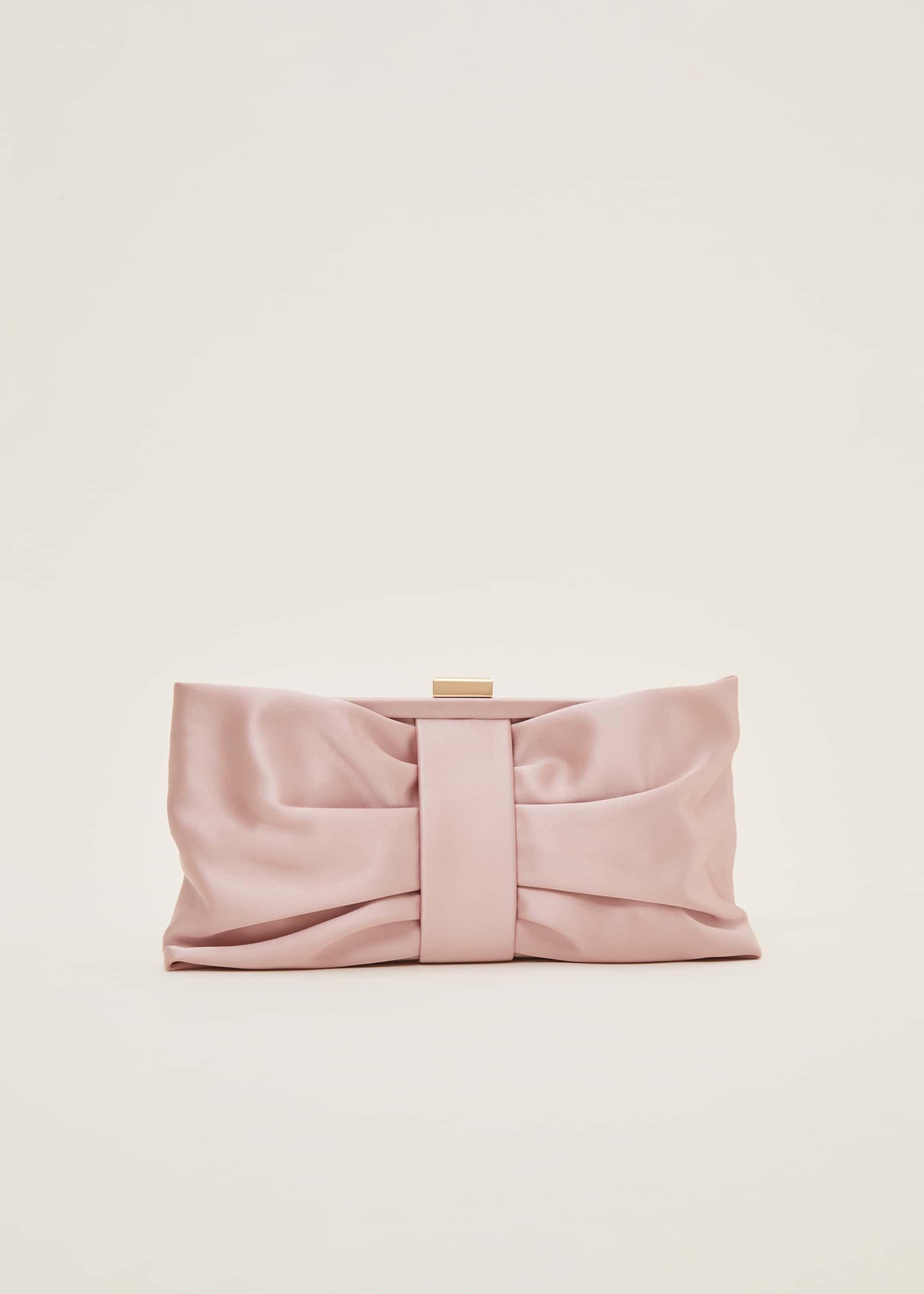 Meaghan Satin Bow Clutch Bag