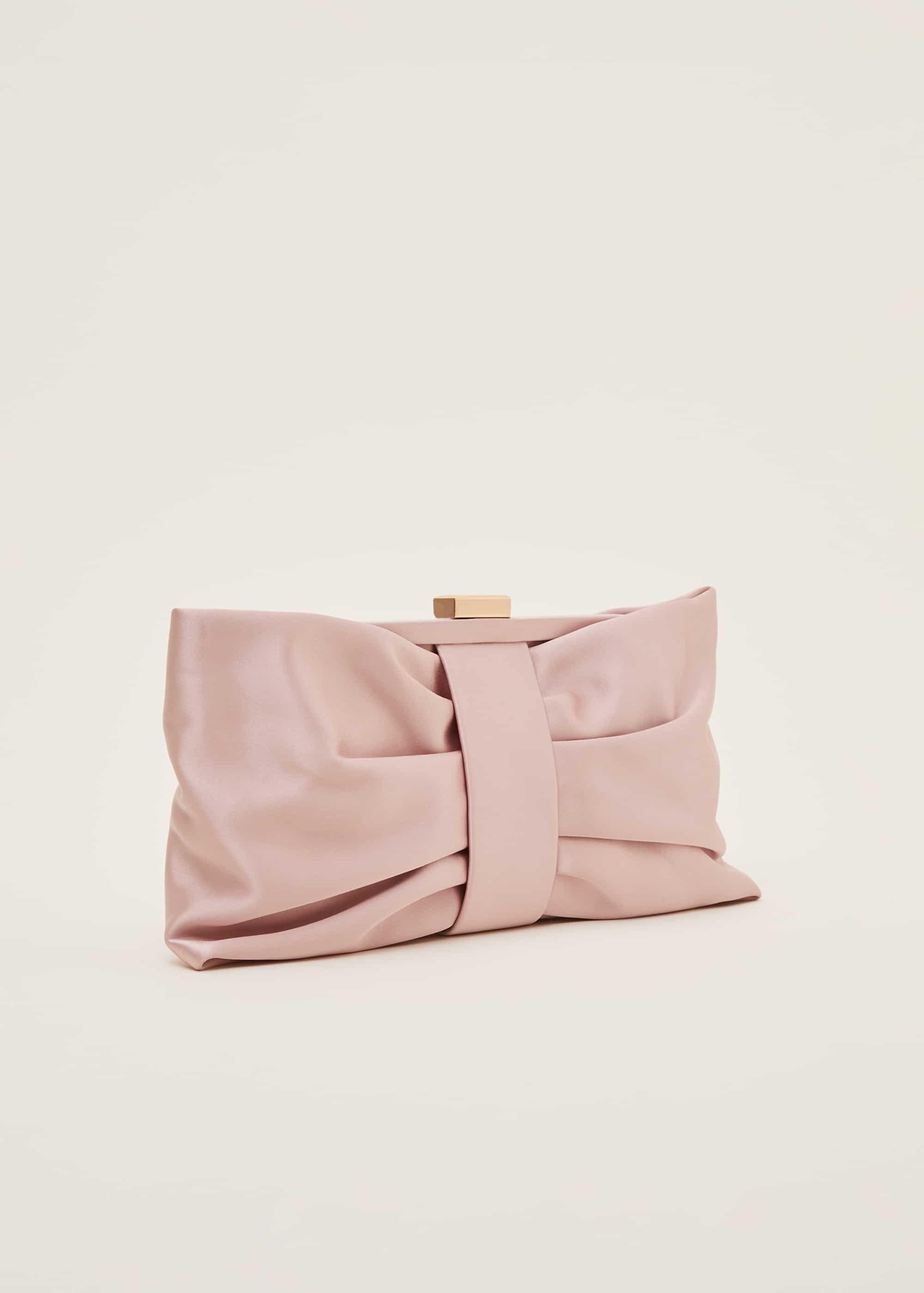 Meaghan Satin Bow Clutch Bag