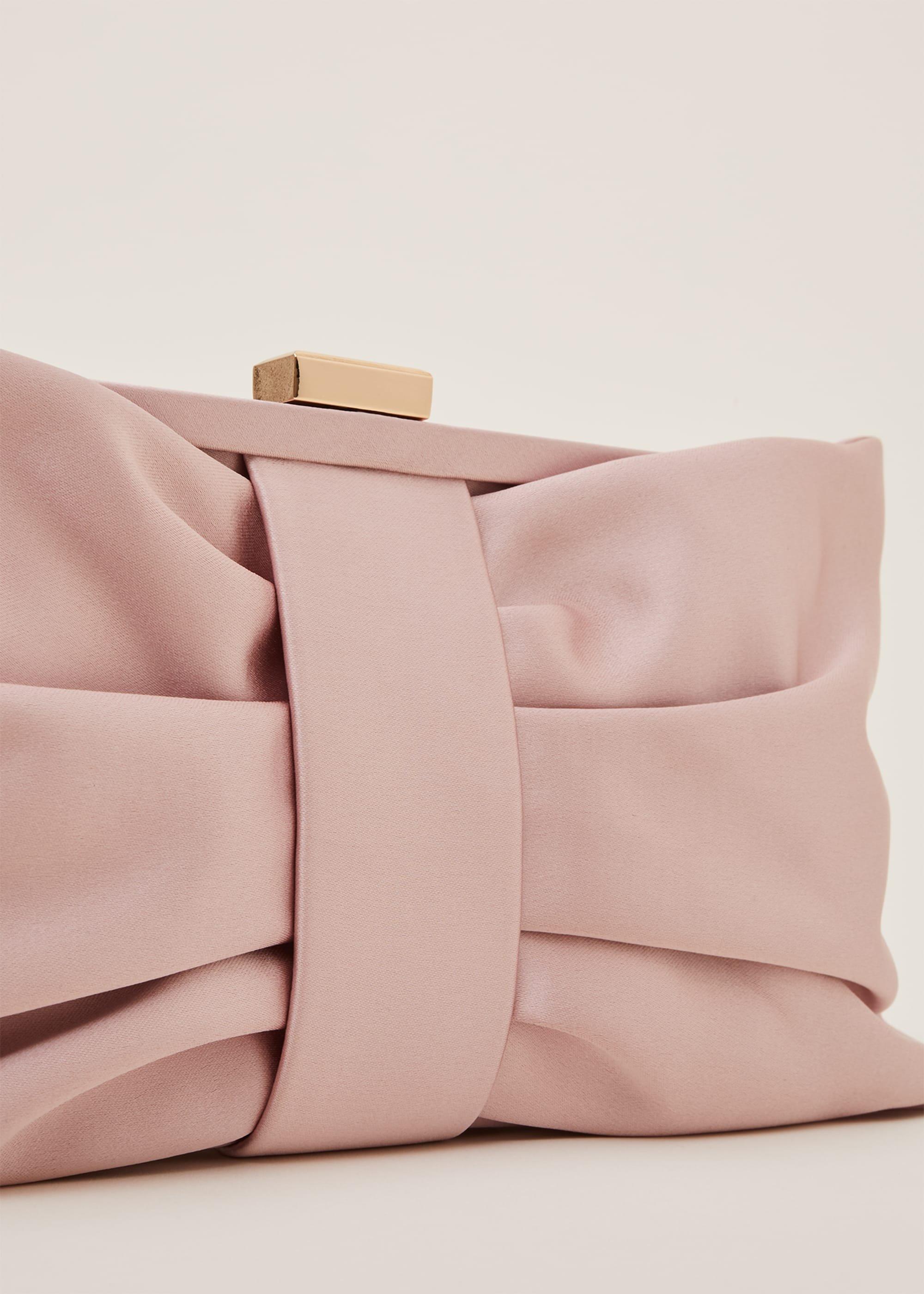 Meaghan Satin Bow Clutch Bag