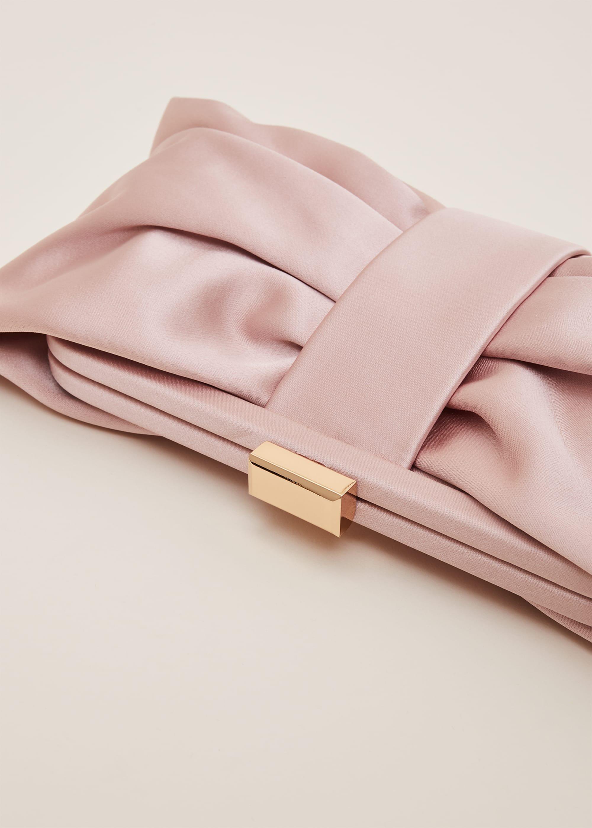 Meaghan Satin Bow Clutch Bag