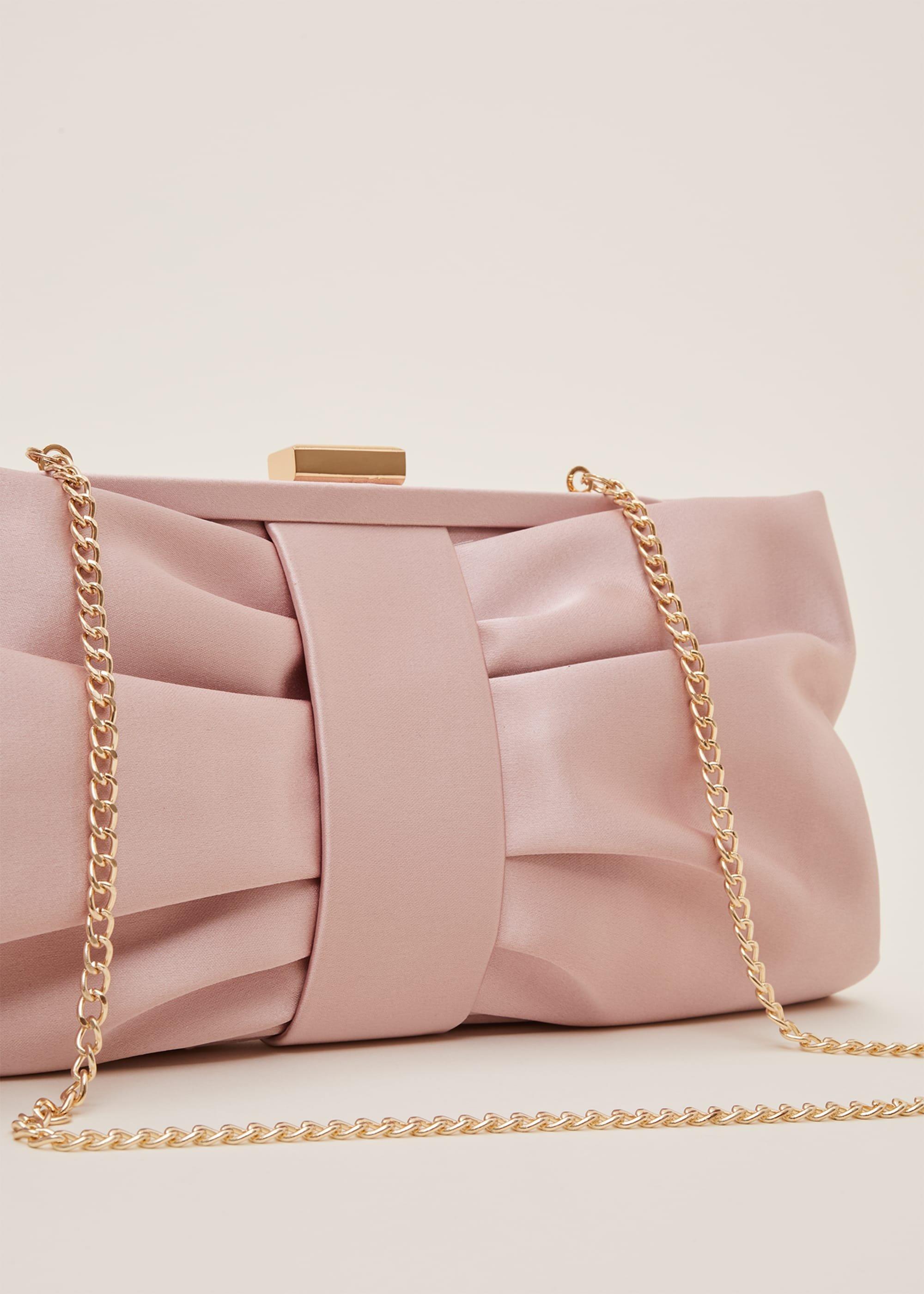 Meaghan Satin Bow Clutch Bag