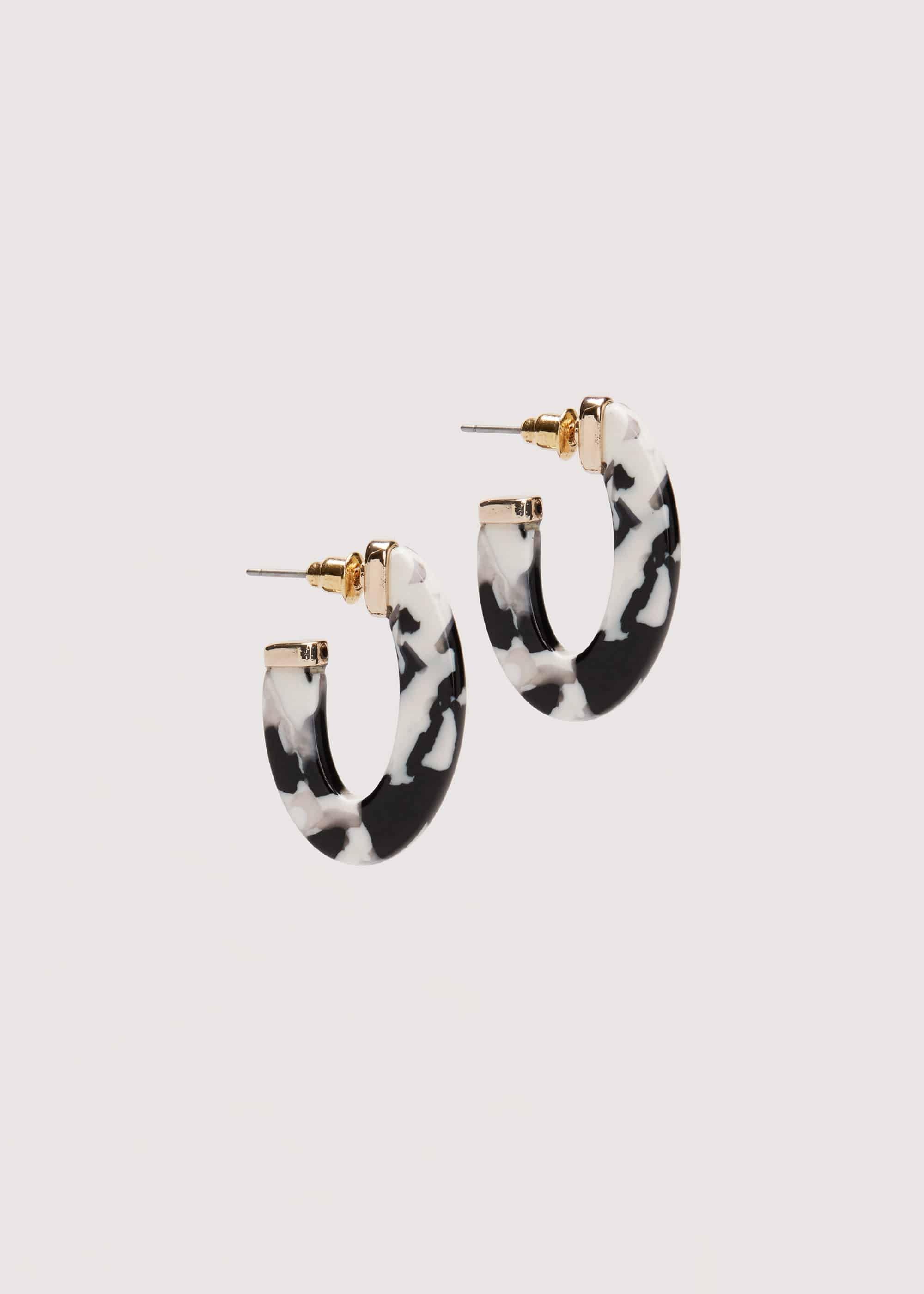 Nat Monochrome Resin Hoop Earrings