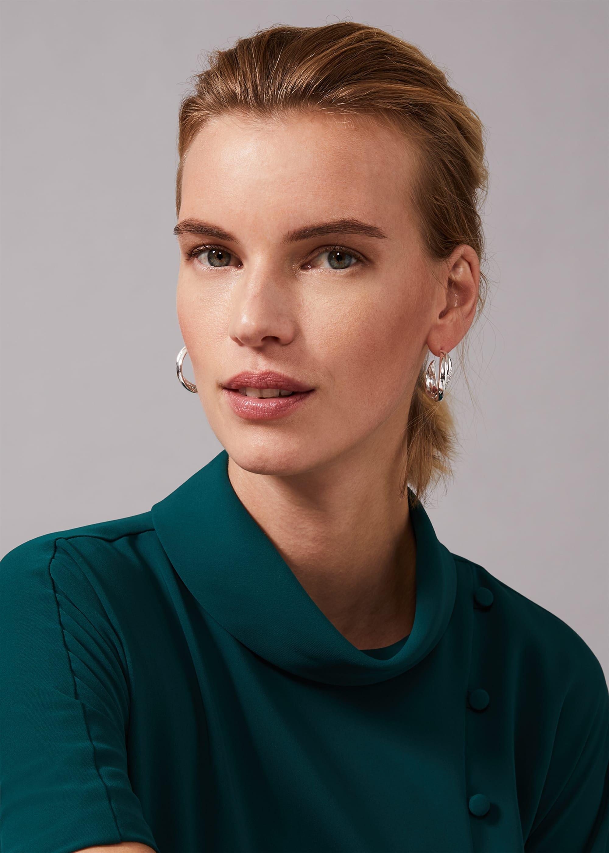 Nik Crystal Hoop Earrings