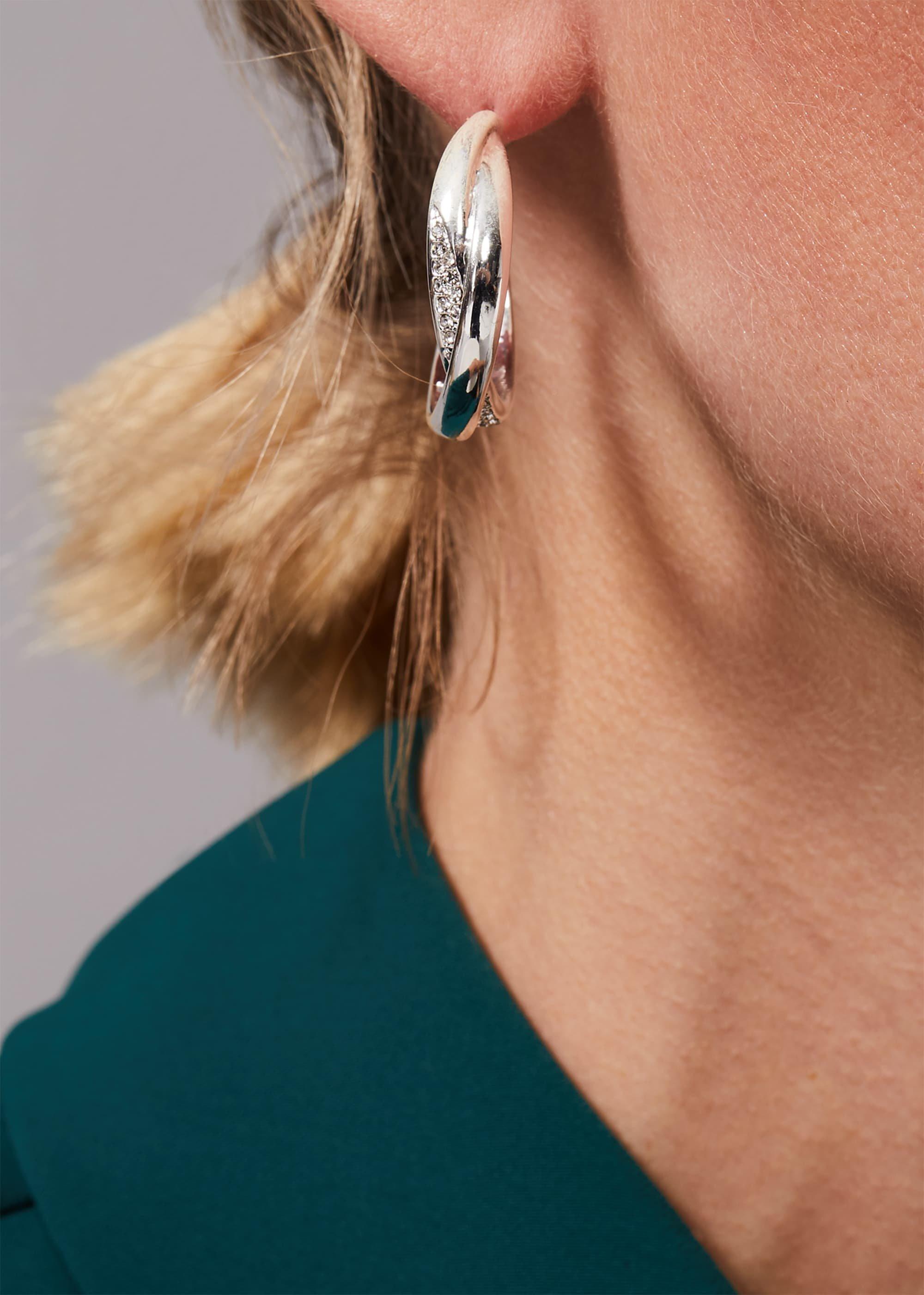 Nik Crystal Hoop Earrings