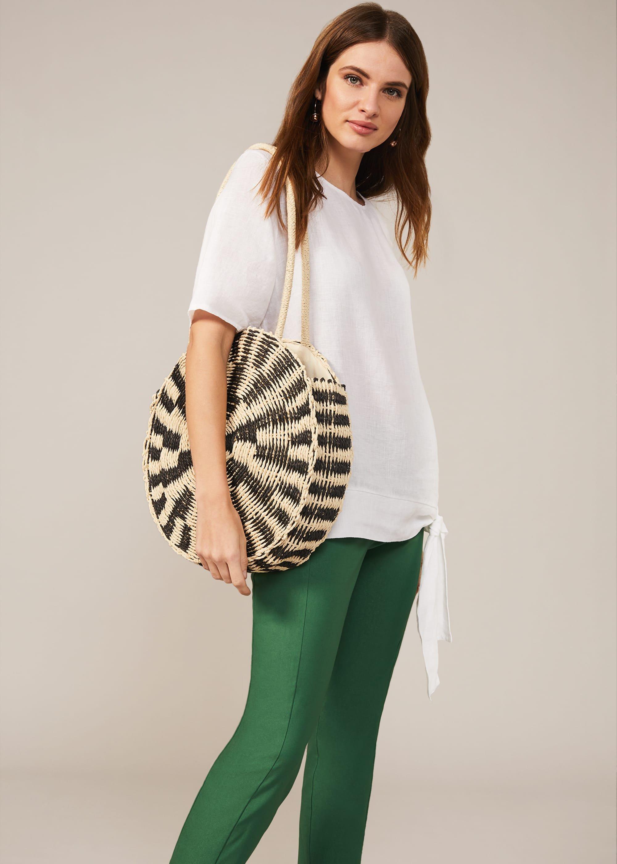 Sylvia Stripe Straw Bag