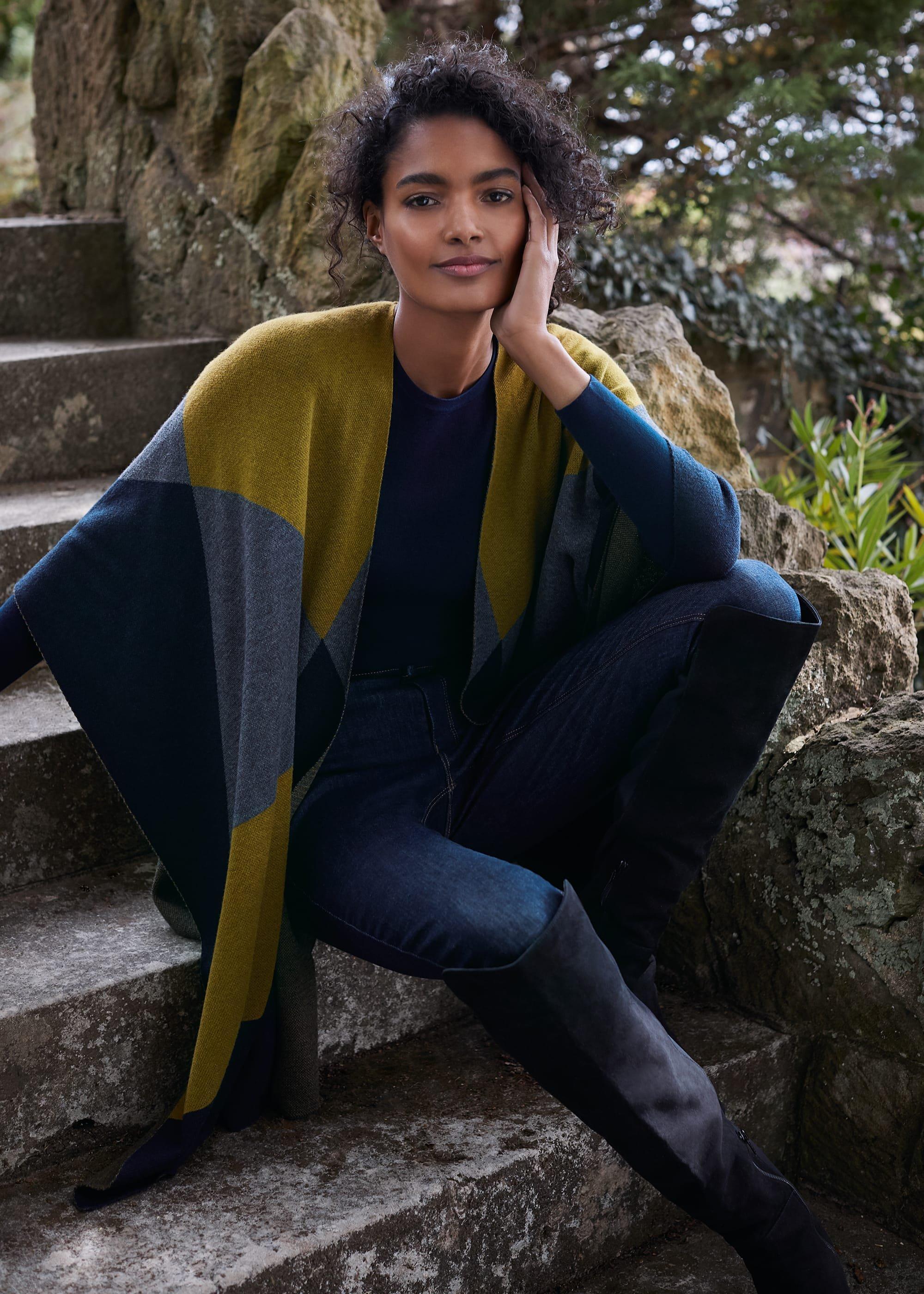 Nel Colourblock Oversized Cape