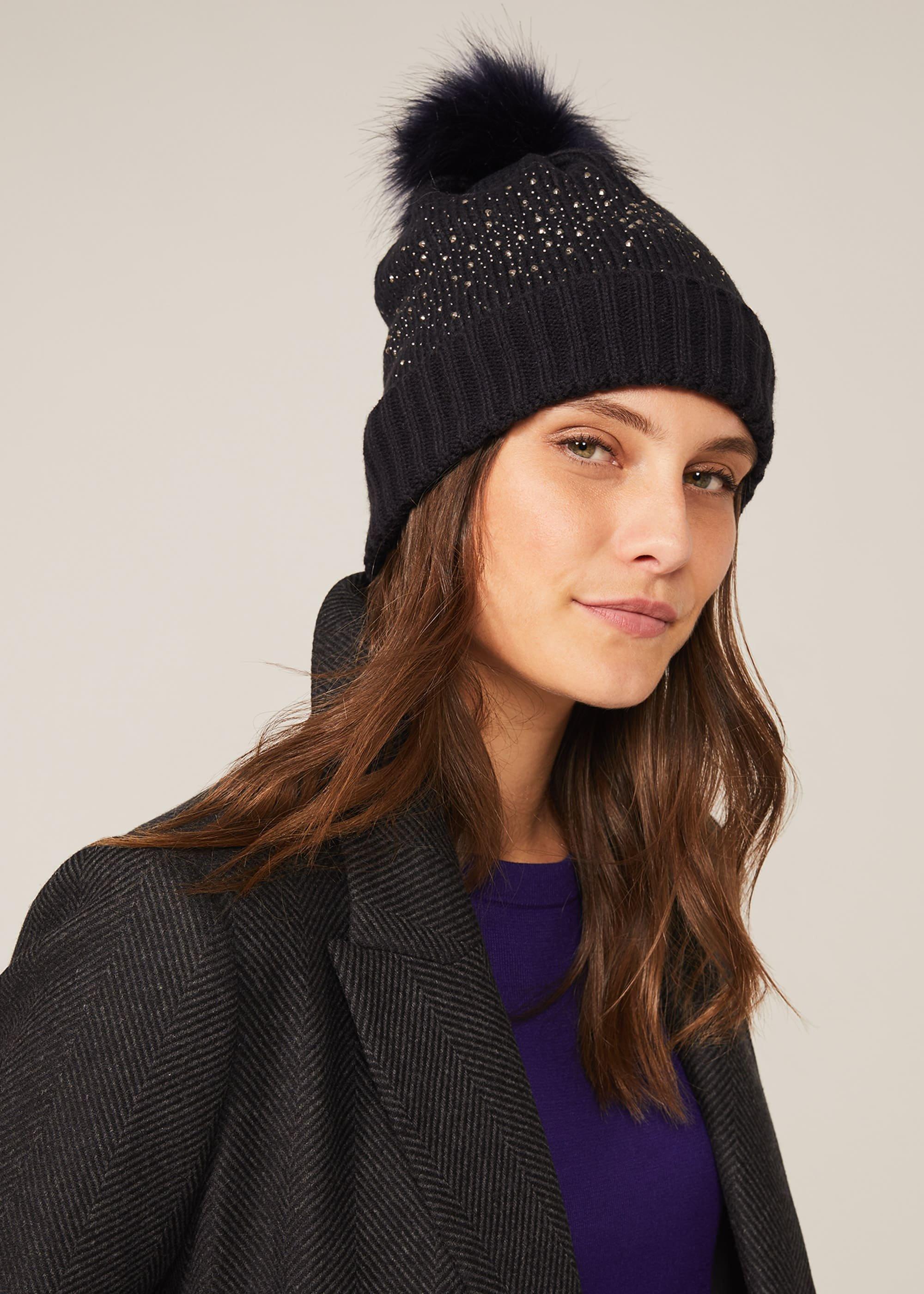 Claire Embellished Pom Pom Hat