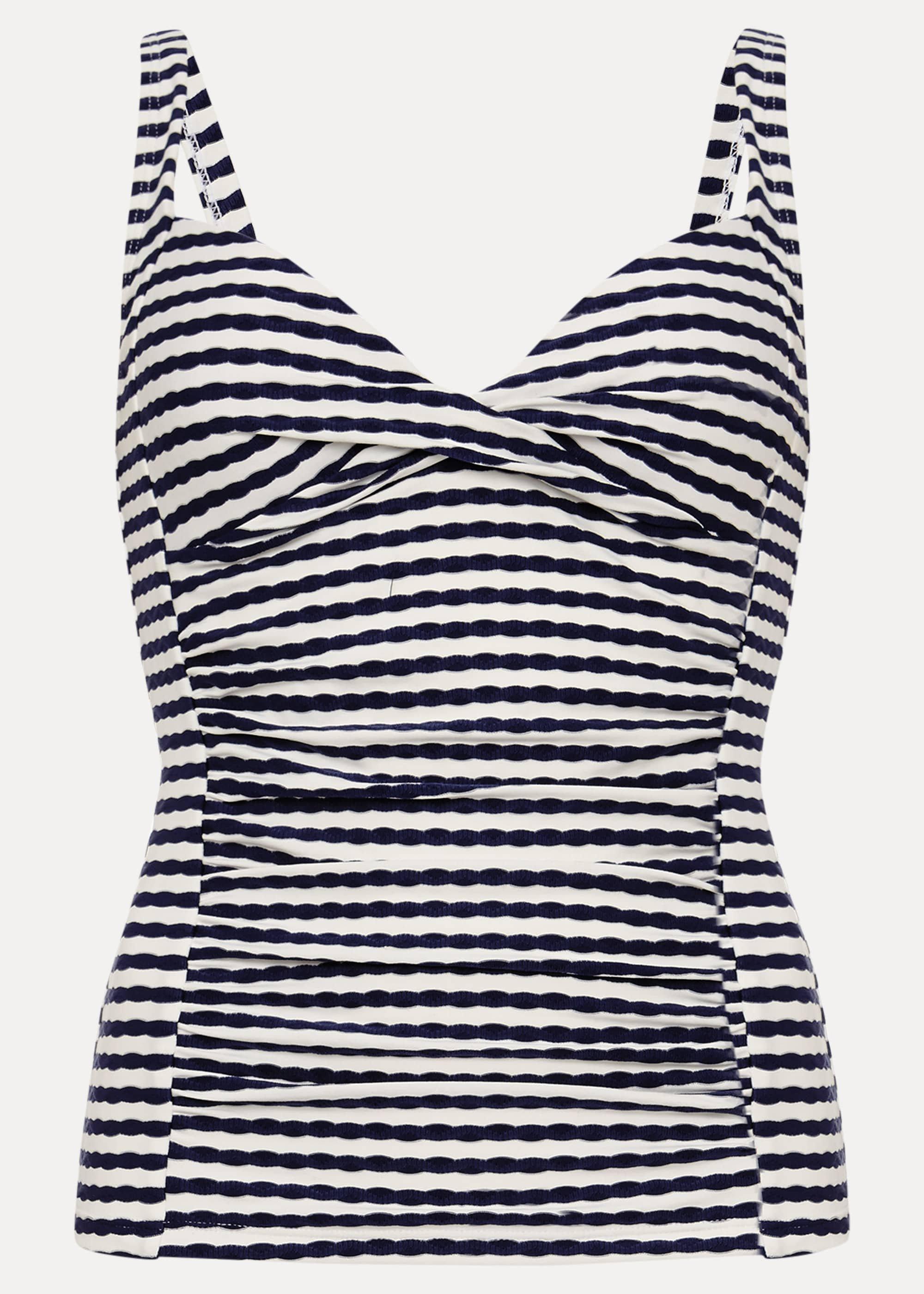 Thea Textured Stripe Tankini Top
