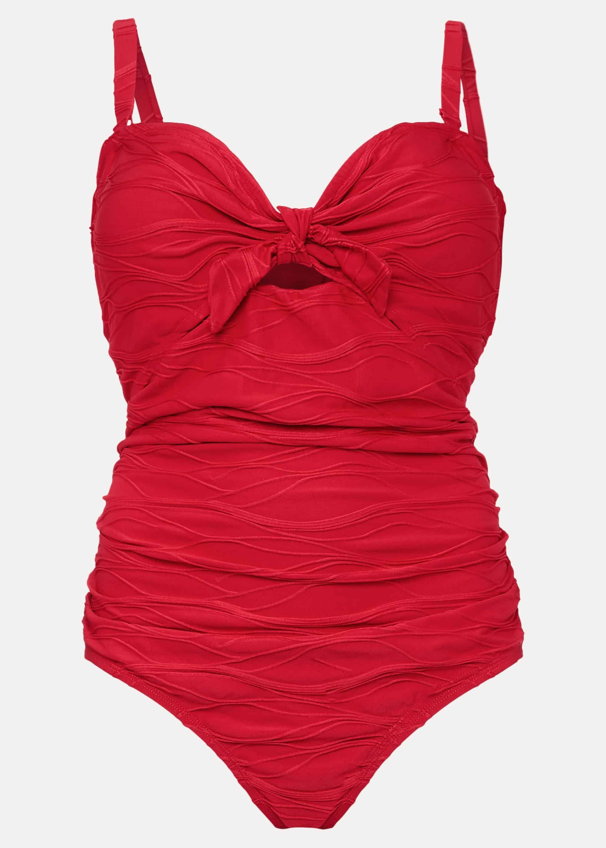 Claudi Textured Tie Front Swimsuit