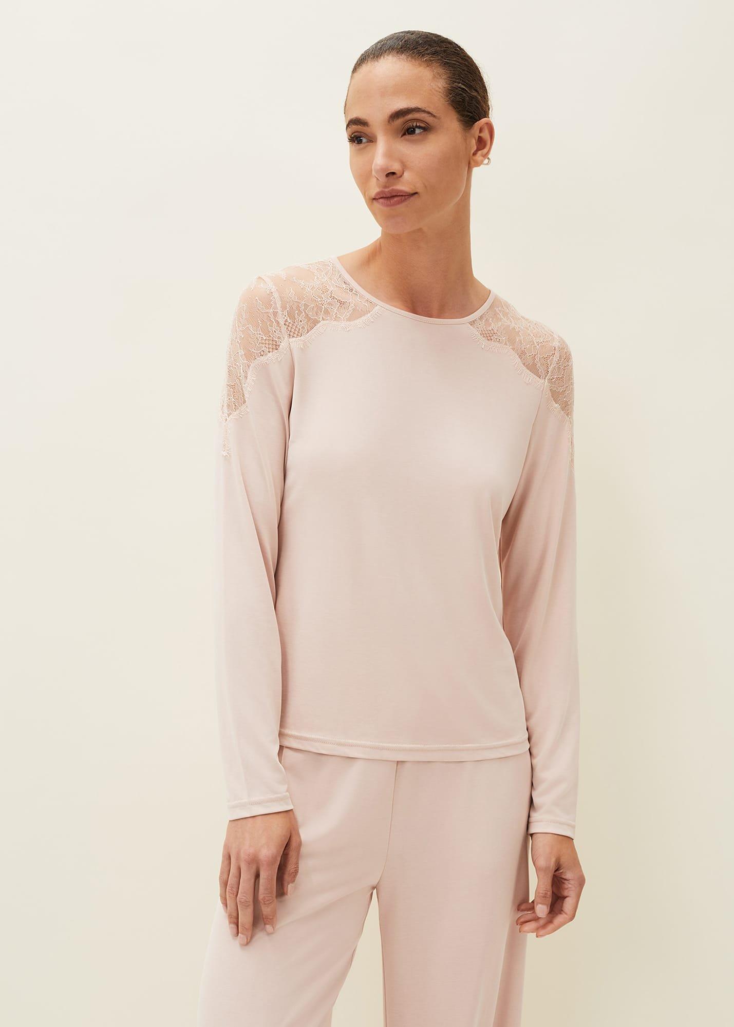 Marlie Lace Long Sleeved Pyjama Top