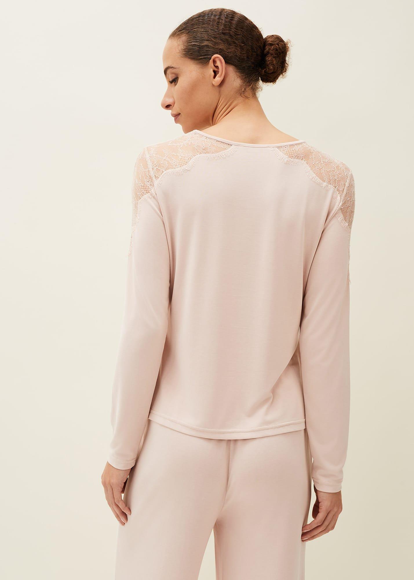 Marlie Lace Long Sleeved Pyjama Top
