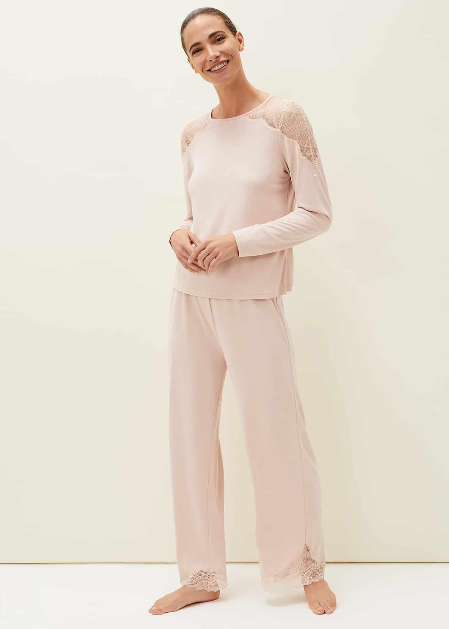 Marlie Lace Long Sleeved Pyjama Top