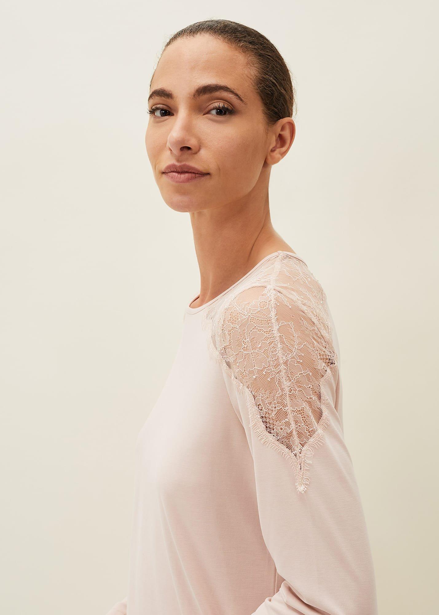 Marlie Lace Long Sleeved Pyjama Top