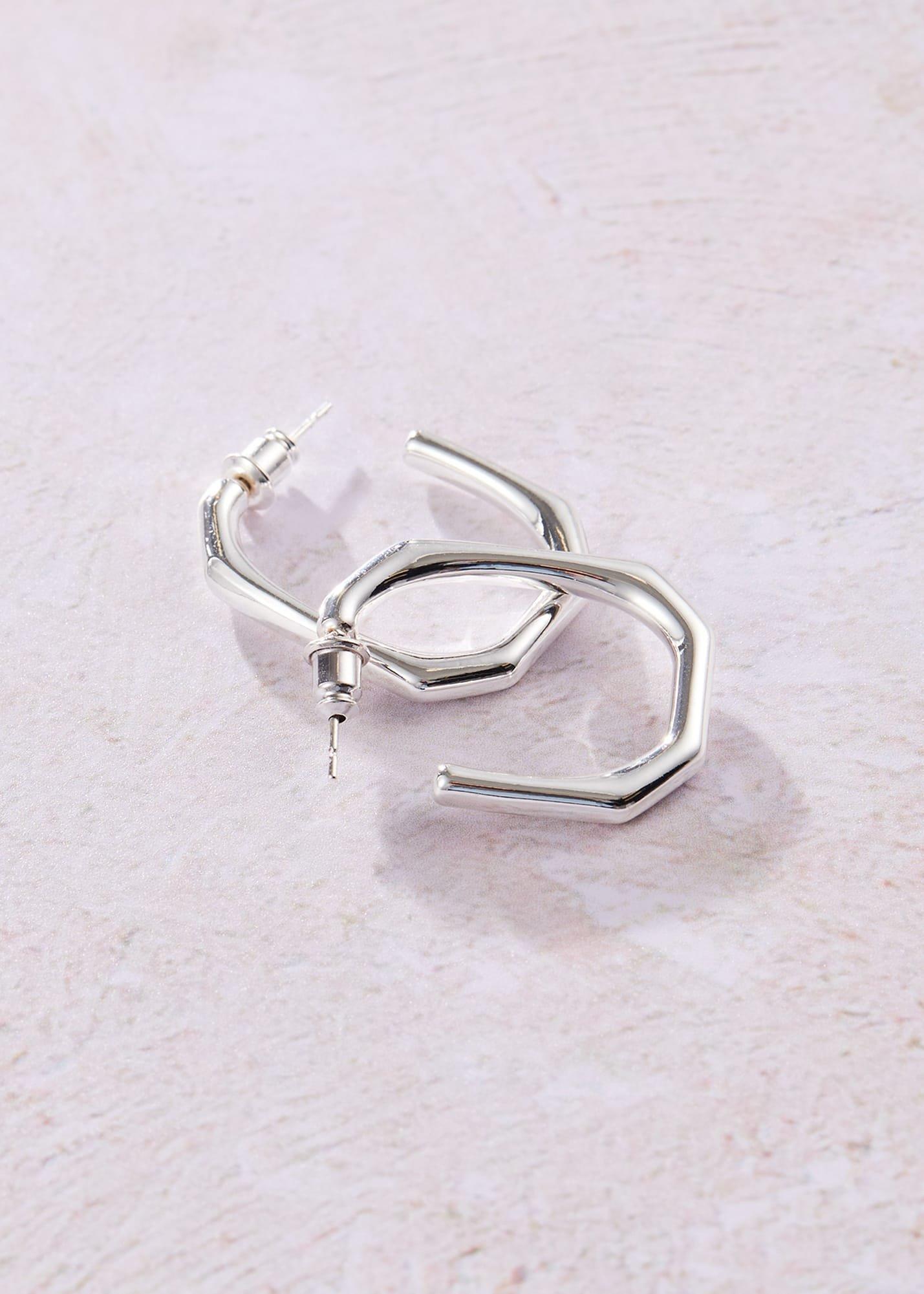 Blakeley Silver Plated Hoop Earrings