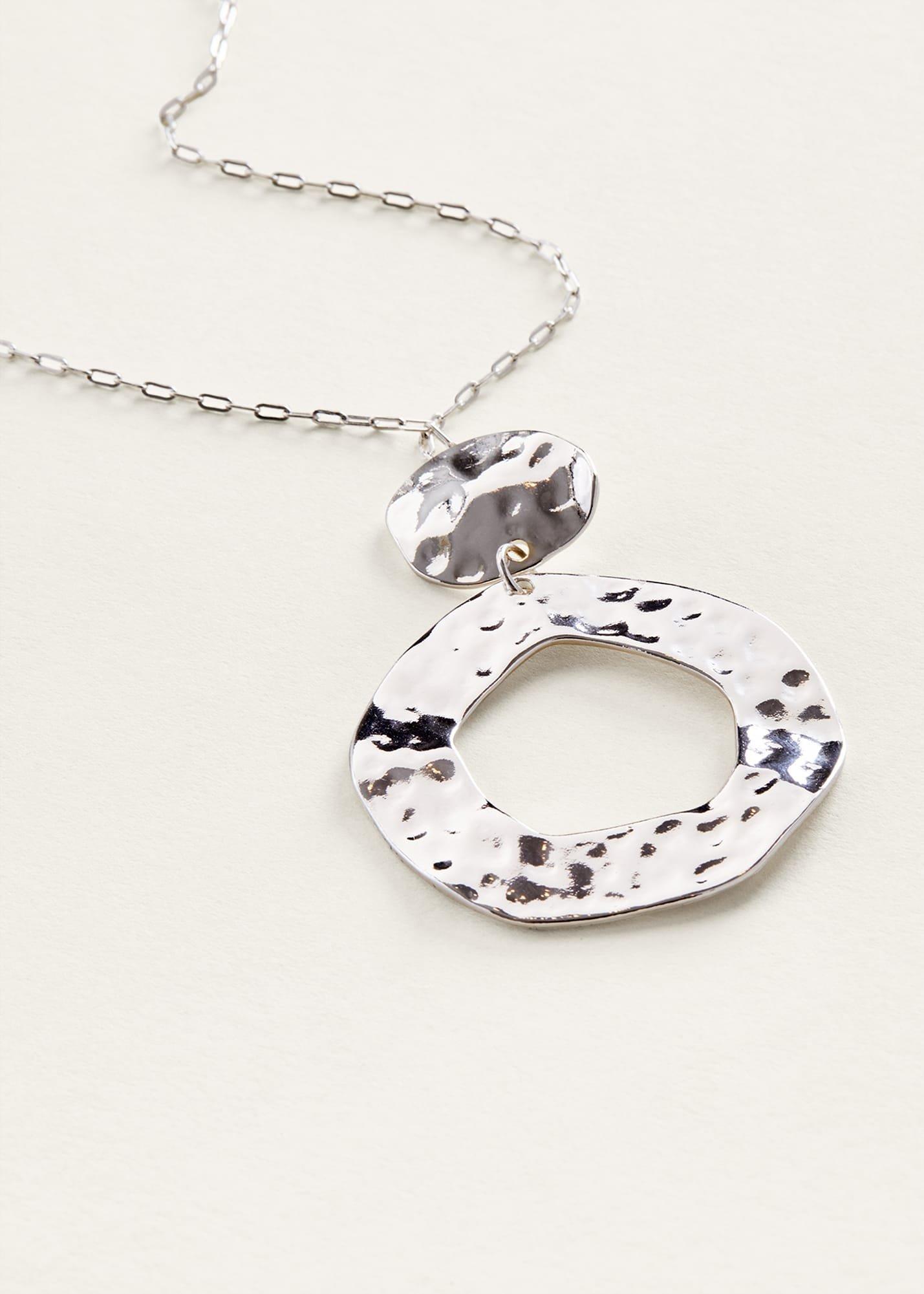 Margarita Silver Plated Hoop Pendant