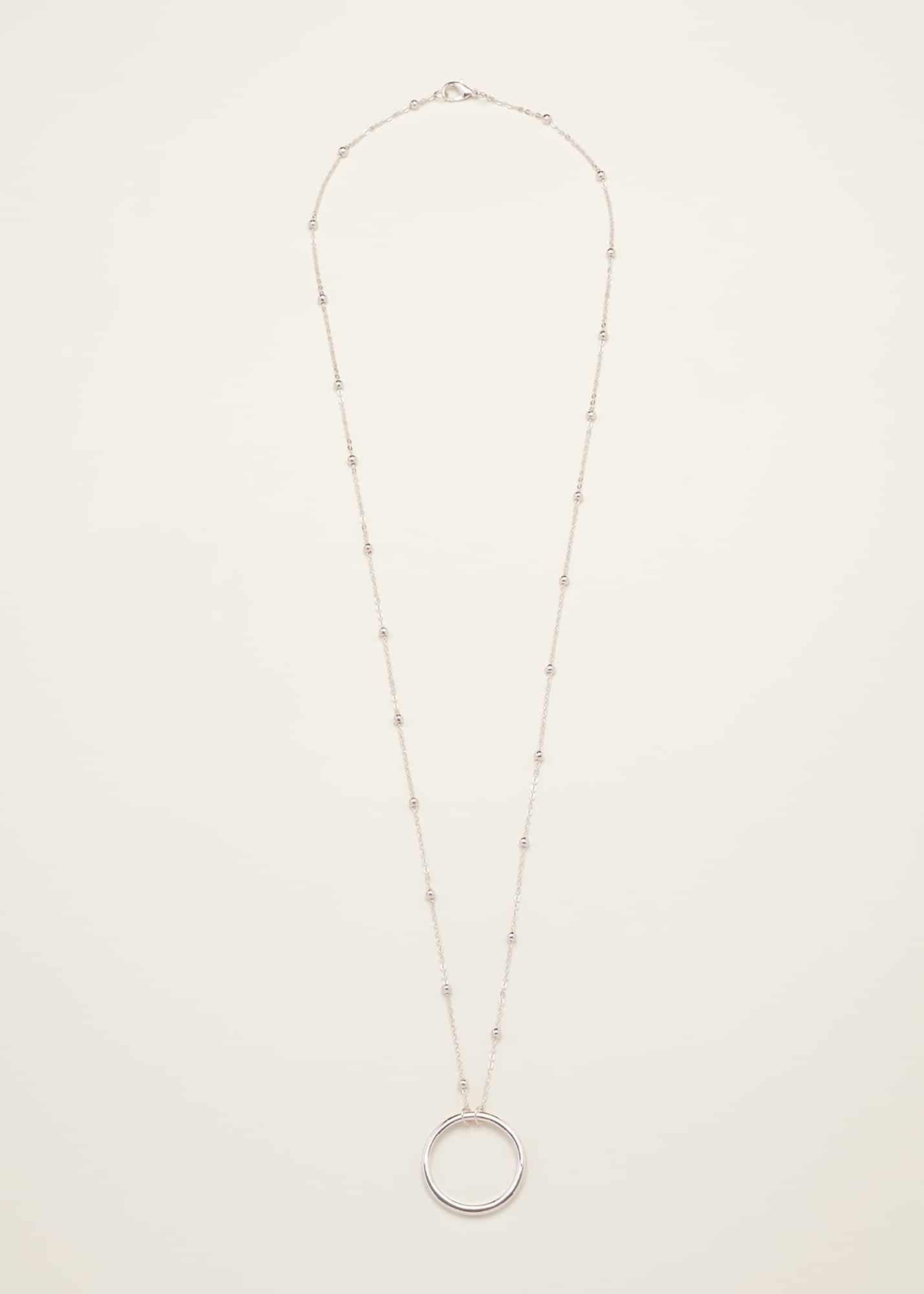 Lorette Silver Plated Circle Pendant