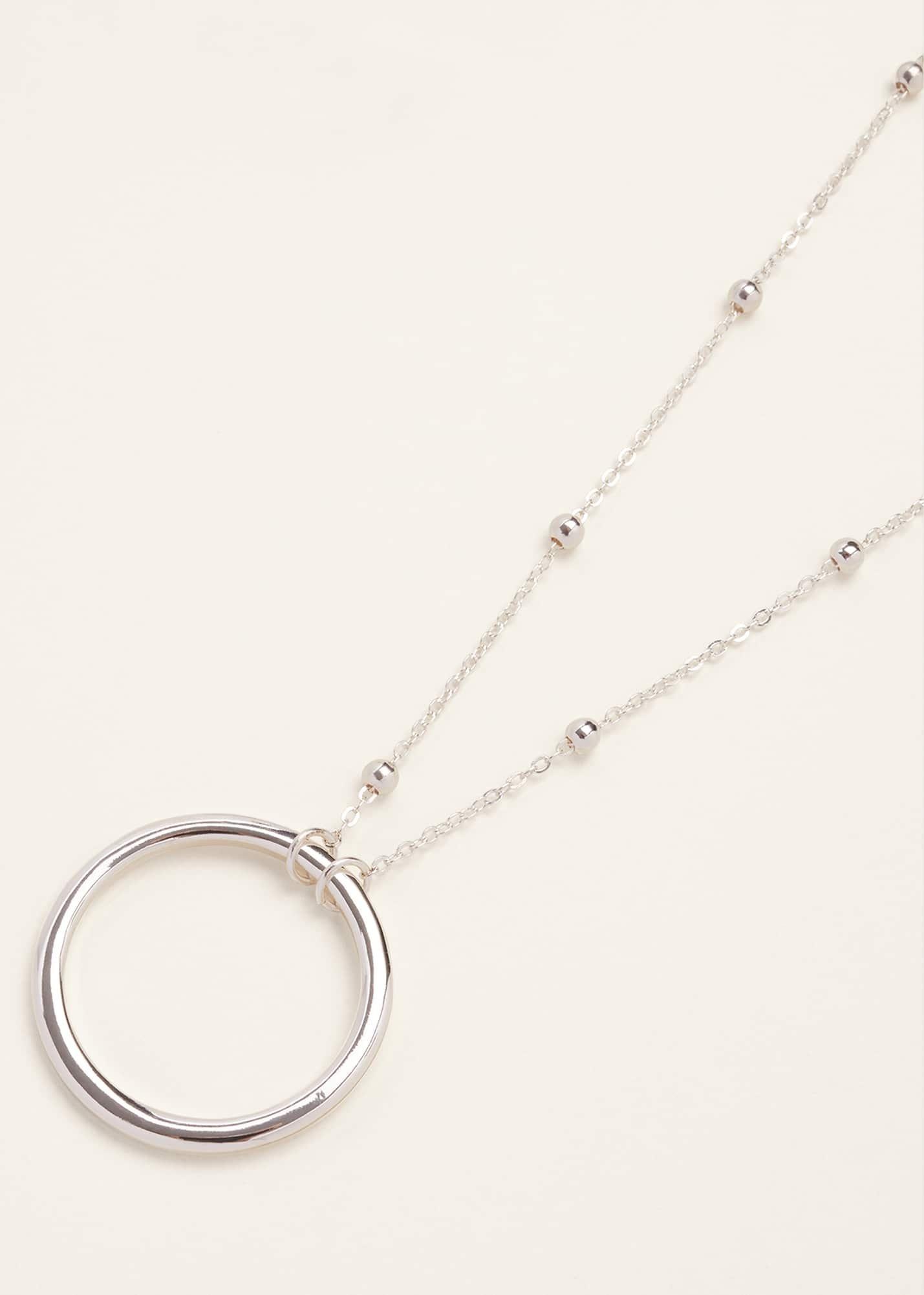 Lorette Silver Plated Circle Pendant