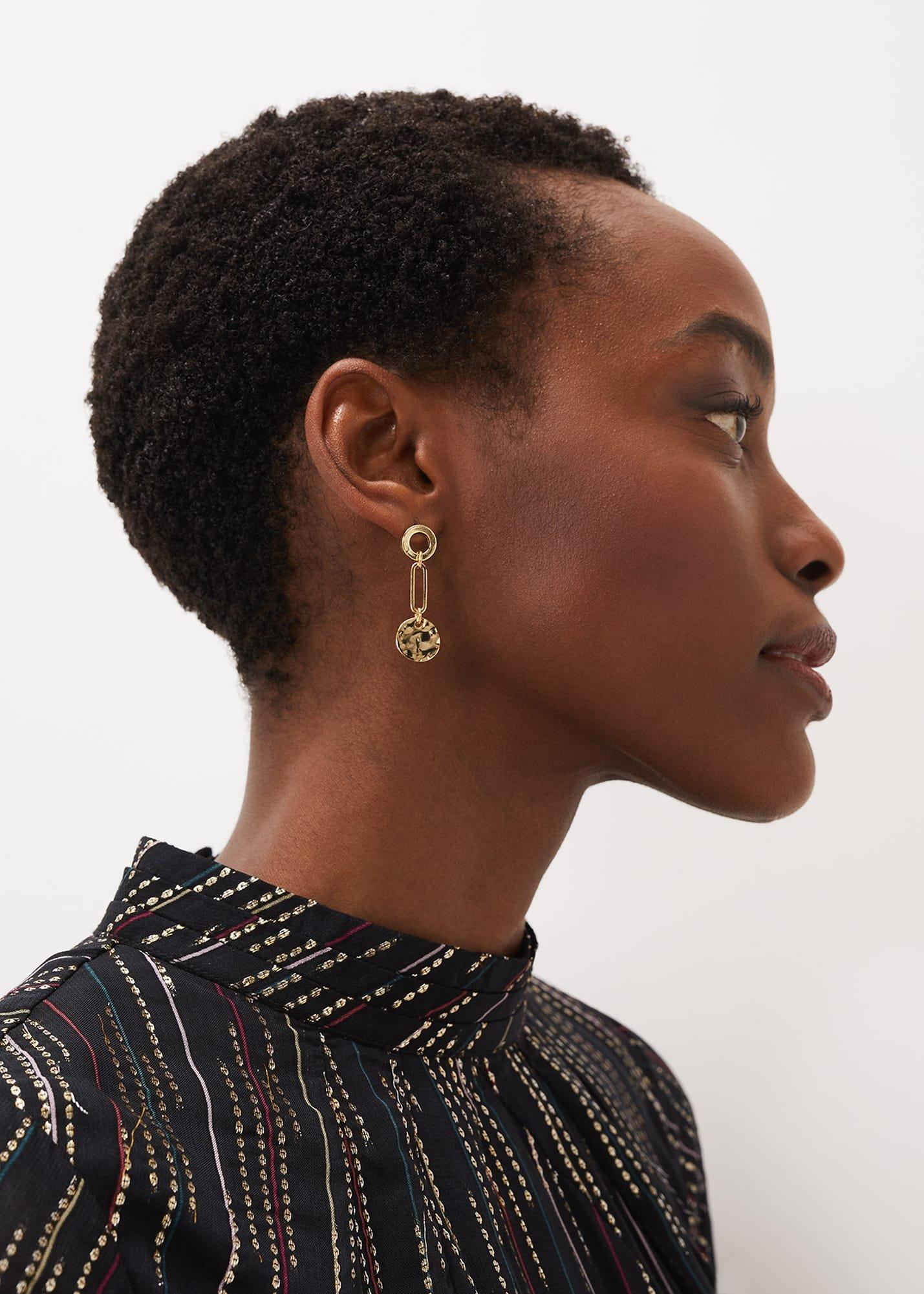 Maryanna Gold Plated Pendant Earrings