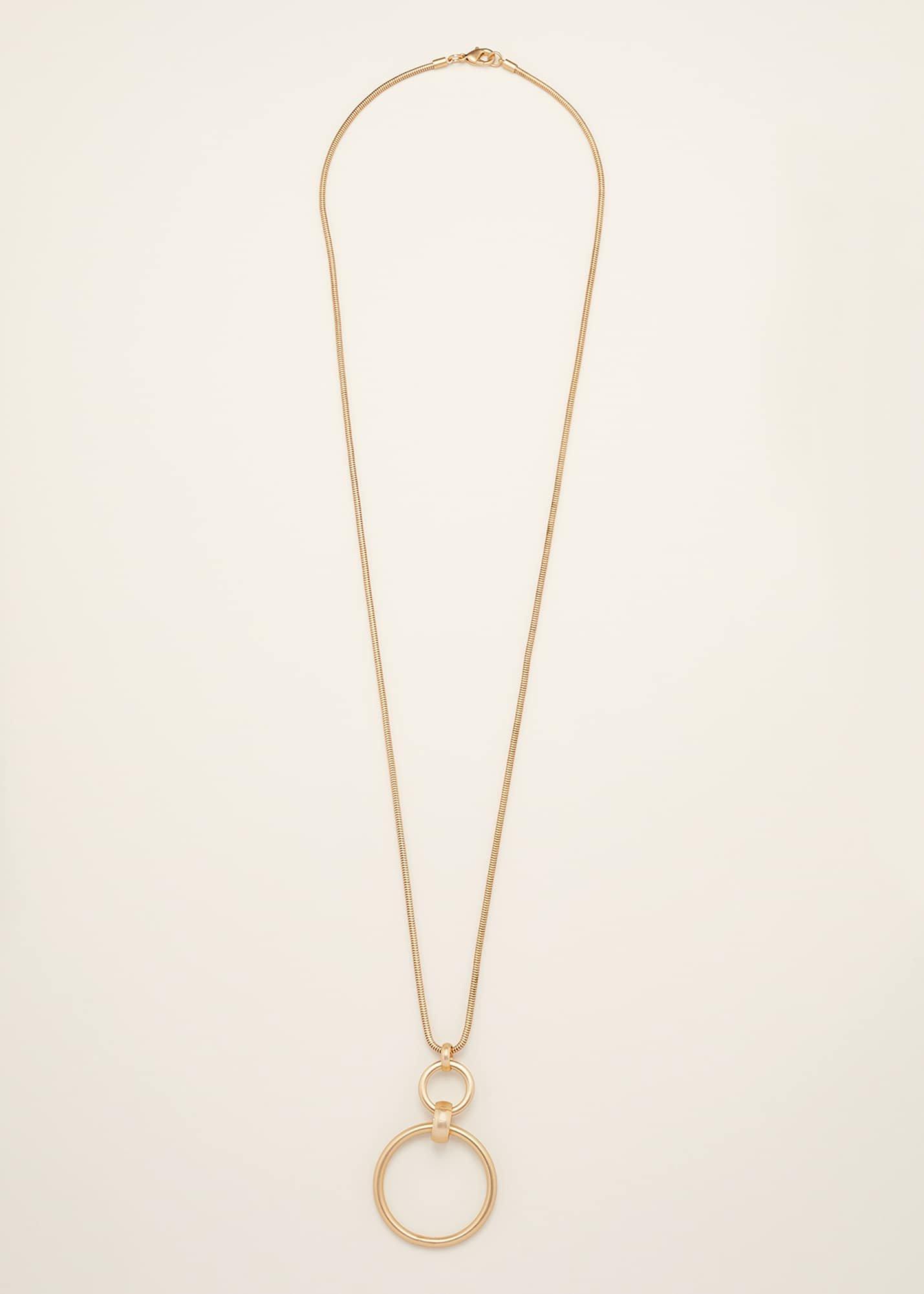 Vallie Matte Gold Hoop Pendant