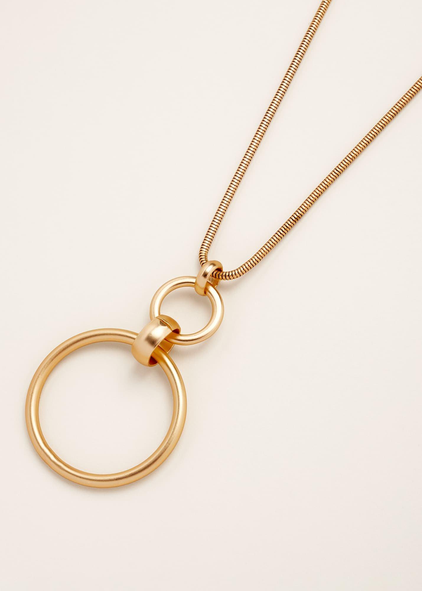 Vallie Matte Gold Hoop Pendant