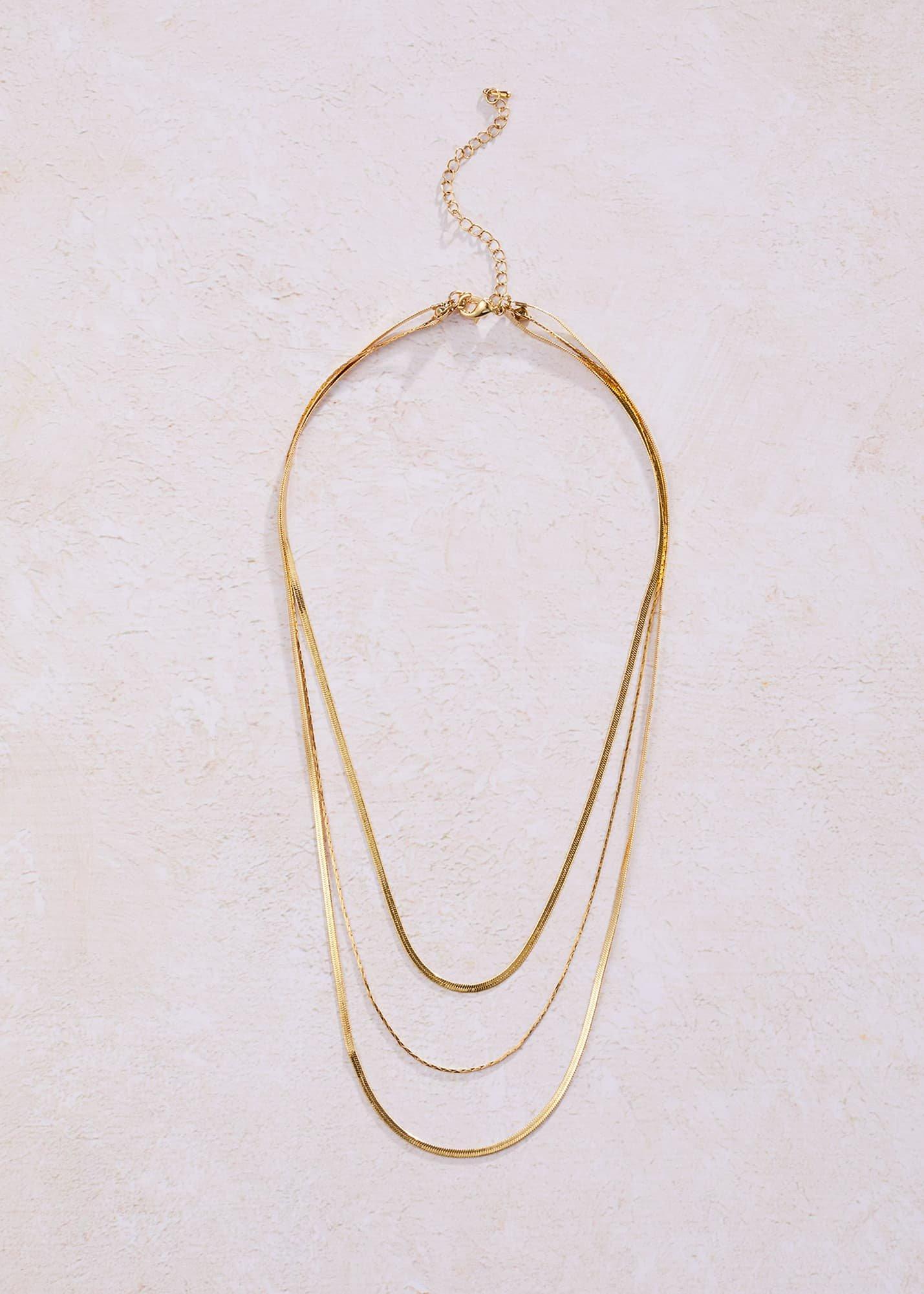 Pearlie Gold Plated Tiered Necklace