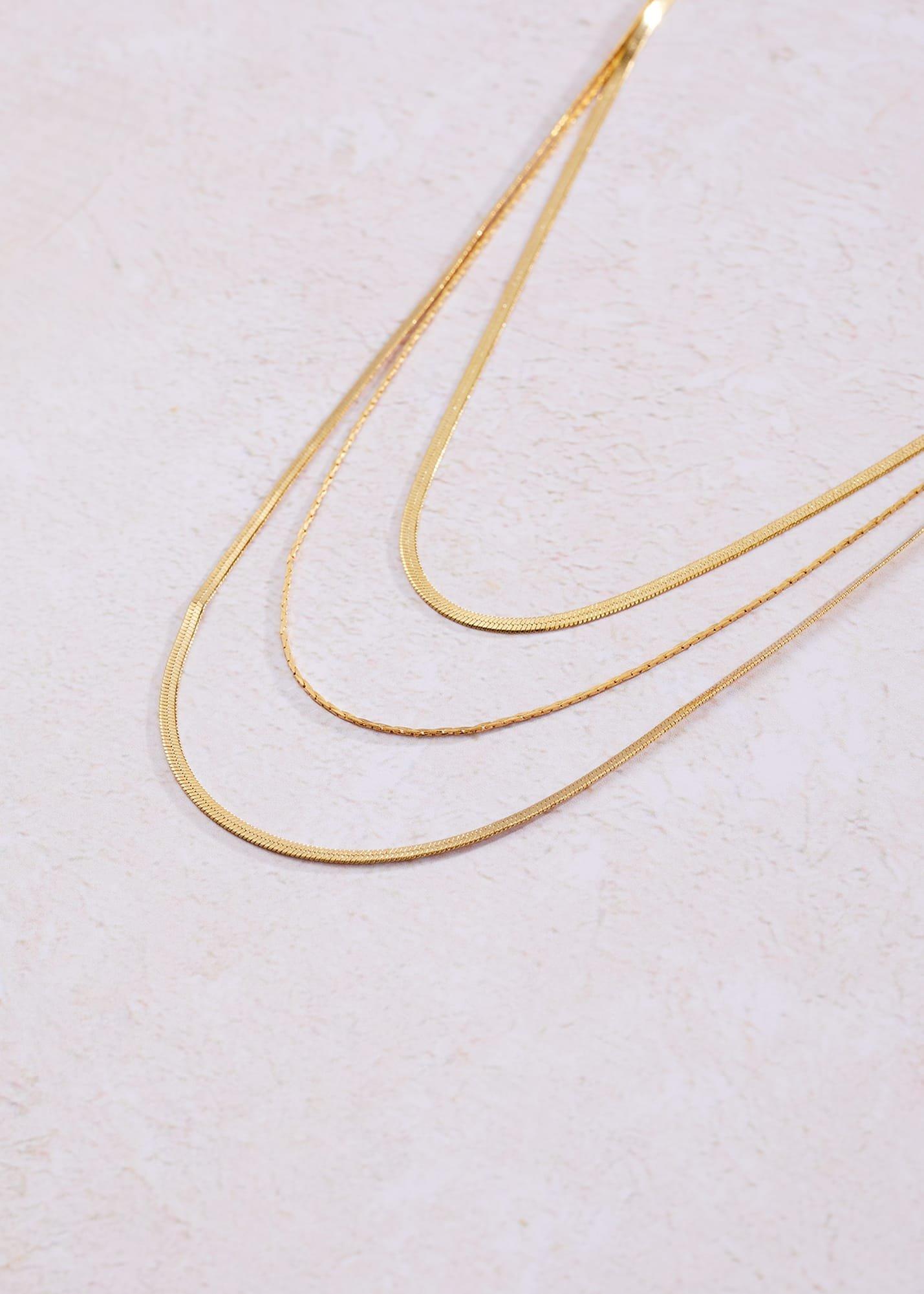Pearlie Gold Plated Tiered Necklace