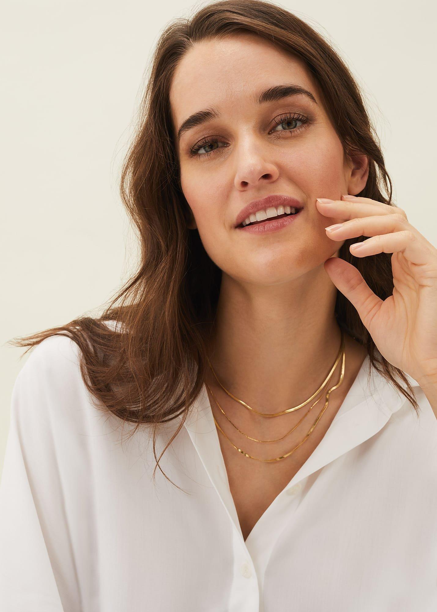 Pearlie Gold Plated Tiered Necklace