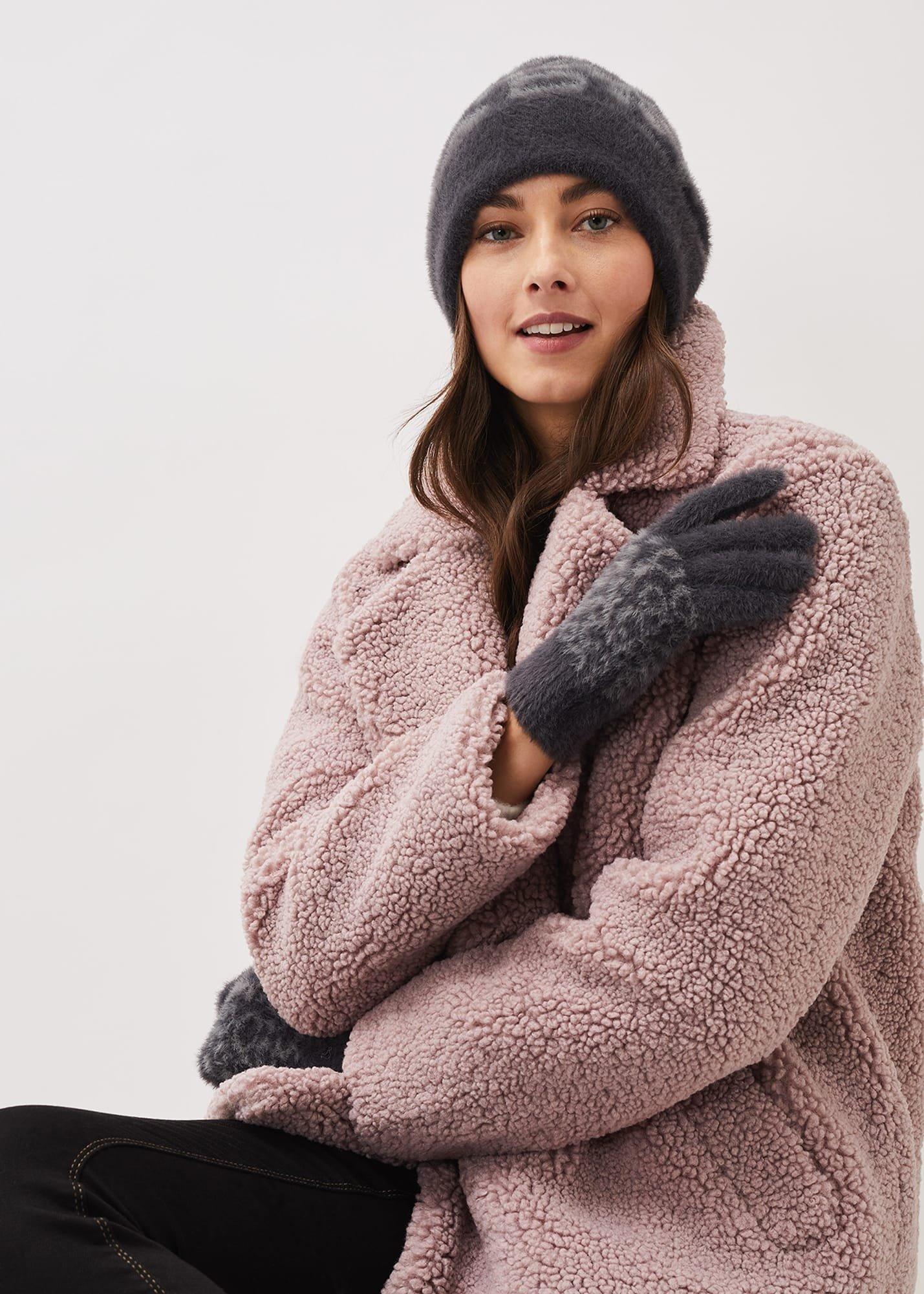 Fiona Leopard Print Fluffy Gloves