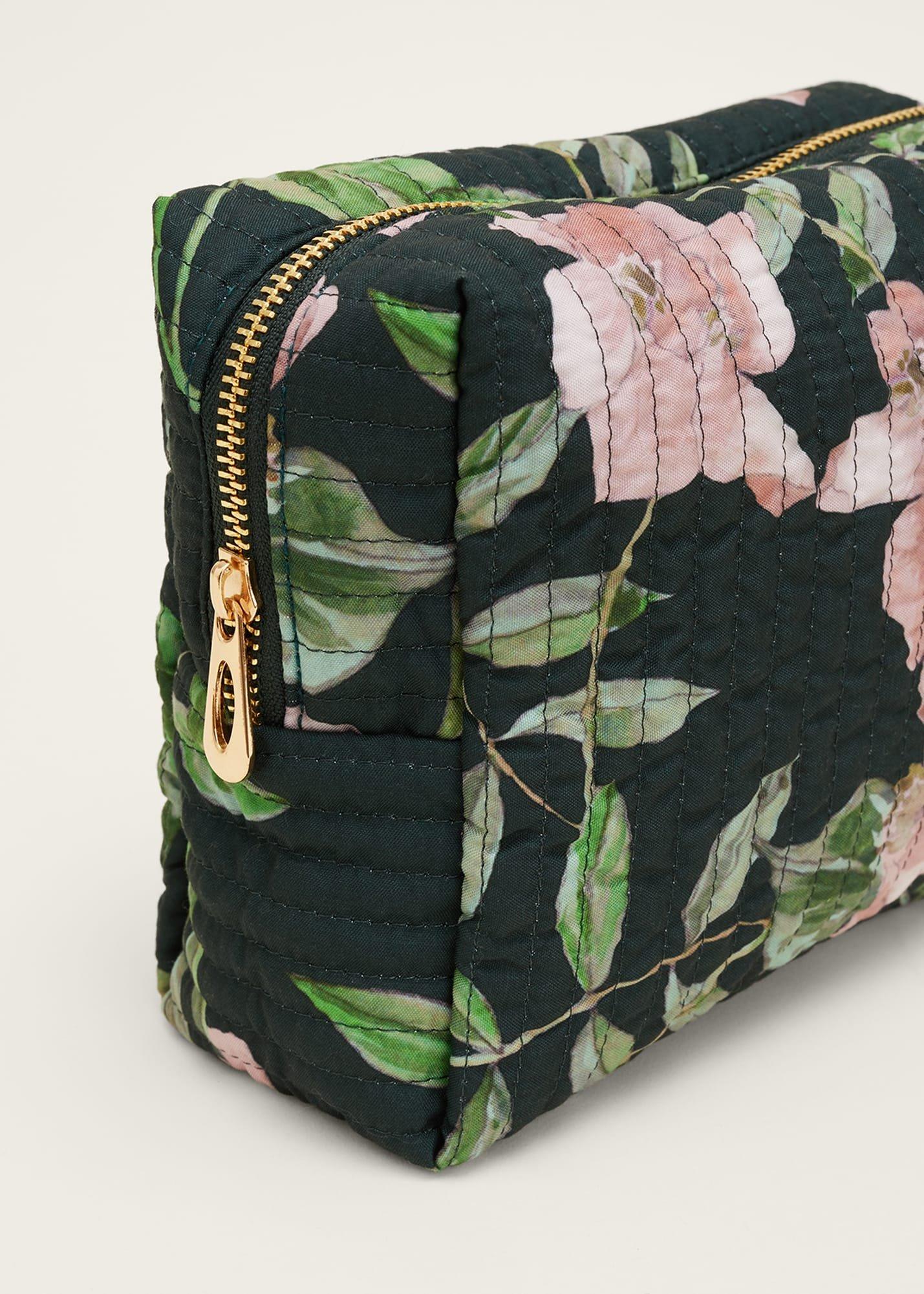 Pina Floral Print Quilted Wash Bag