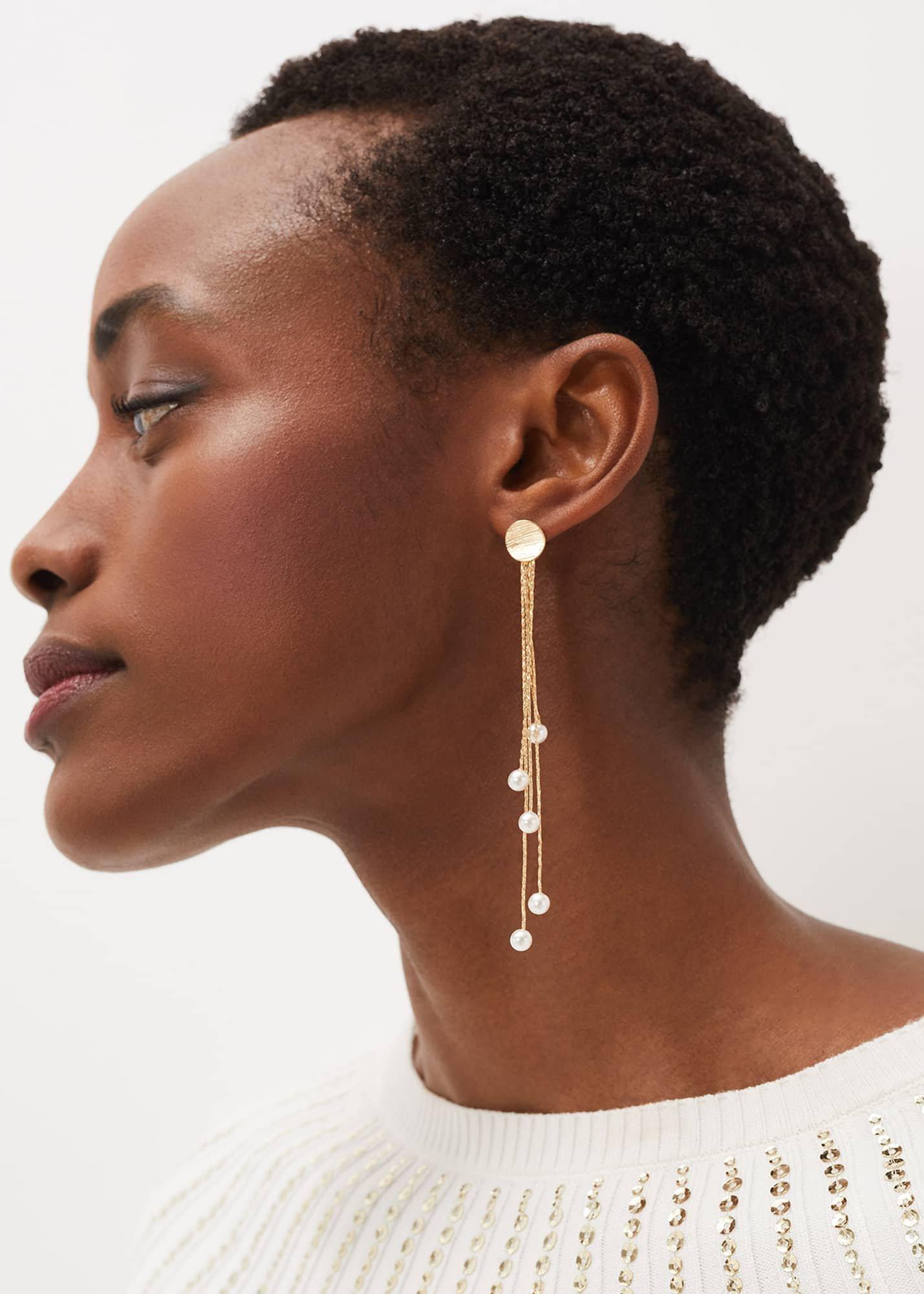 Pearl And Chain Earrings