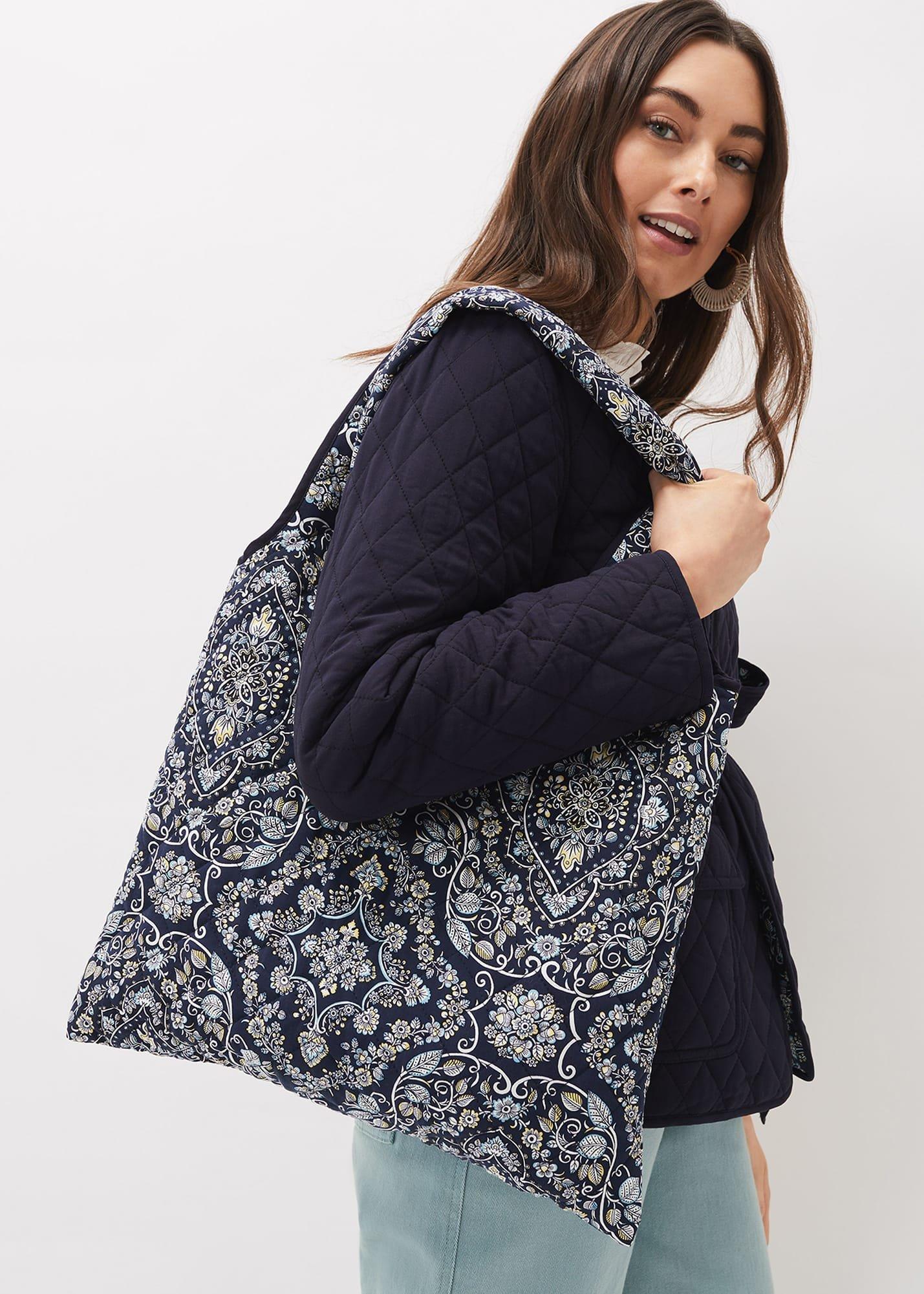 Paisley Print Quilted Shopper Bag