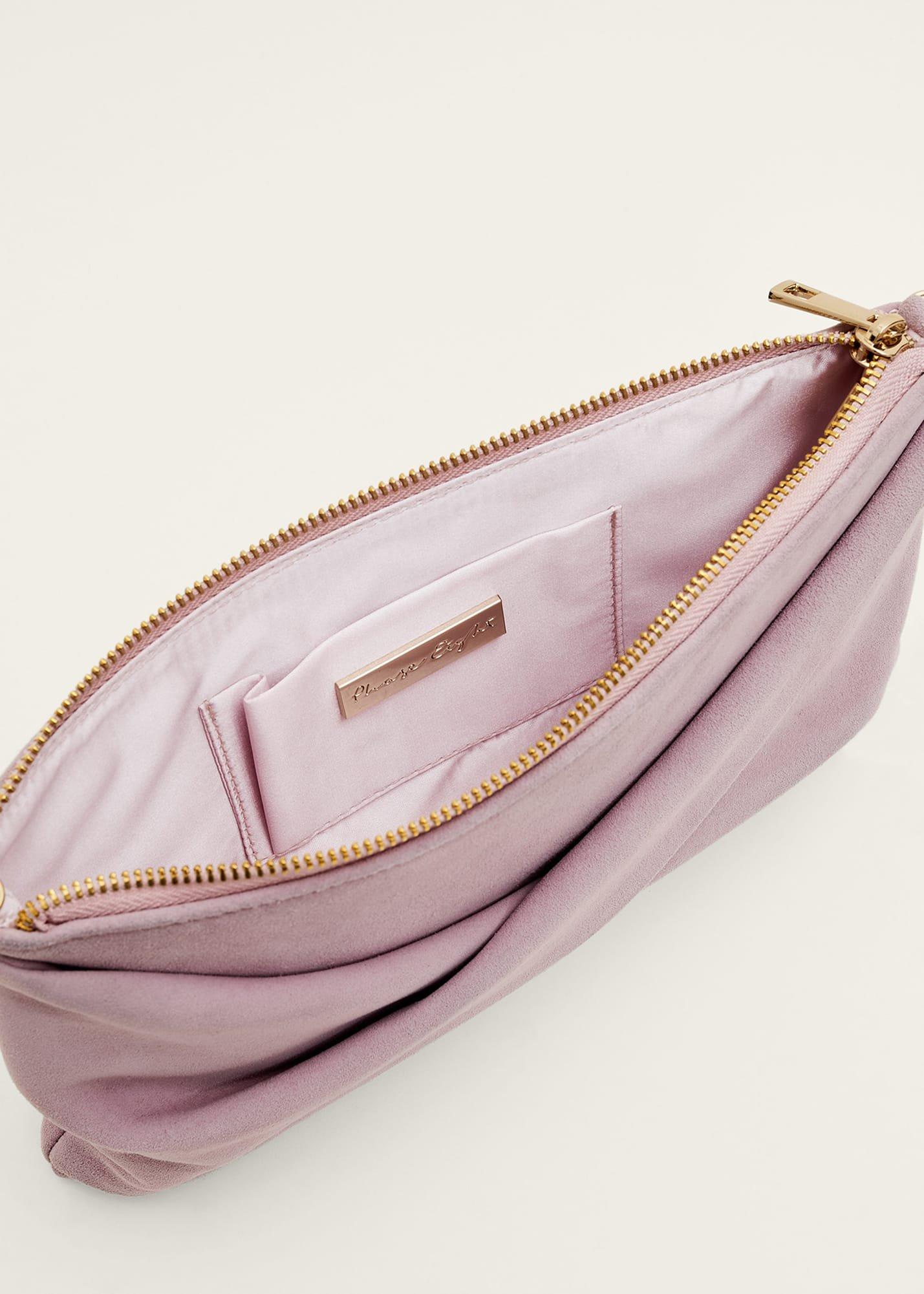 Latte Suede Clutch Bag
