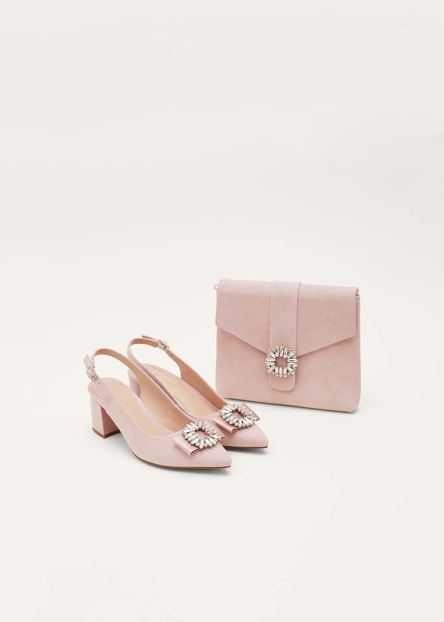 Embellished Suede Envelope Clutch Bag