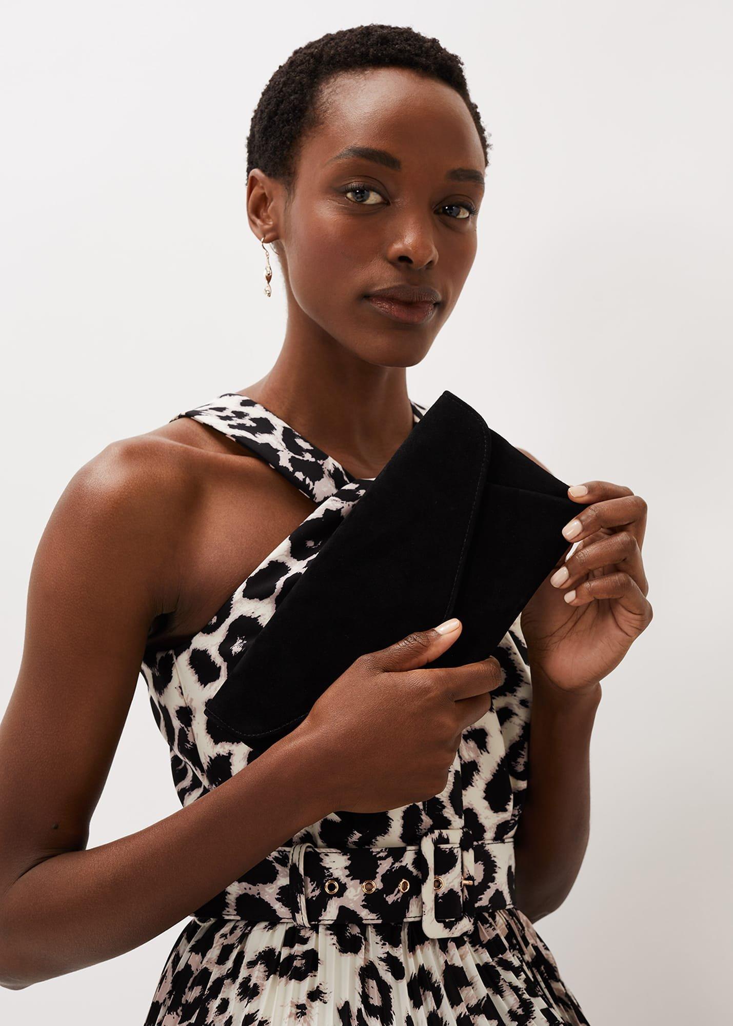 Wendie Suede Envelope Clutch Bag