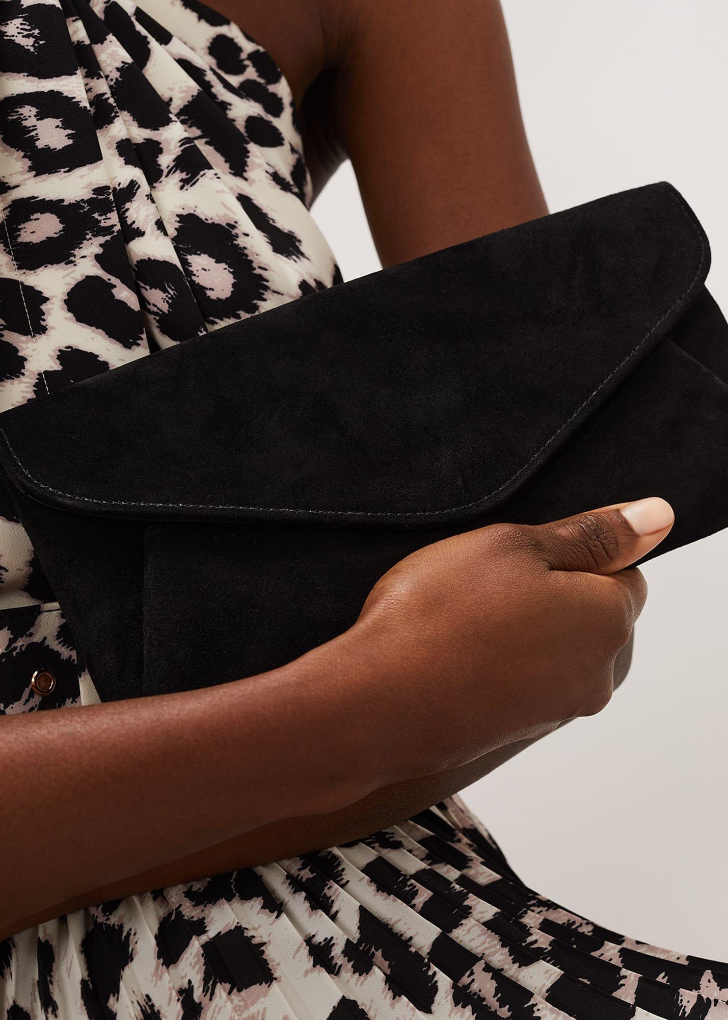 Wendie Suede Envelope Clutch Bag
