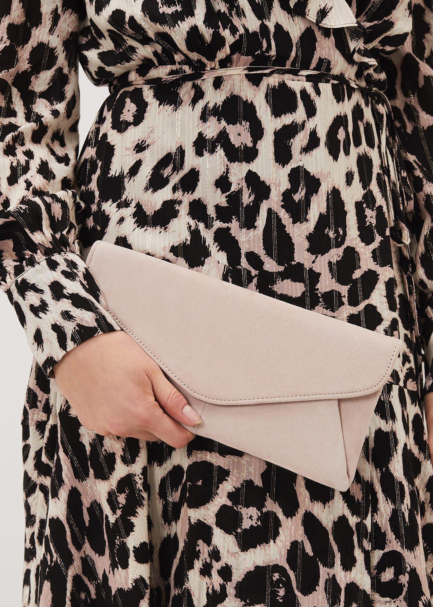 Wendie Suede Envelope Clutch Bag