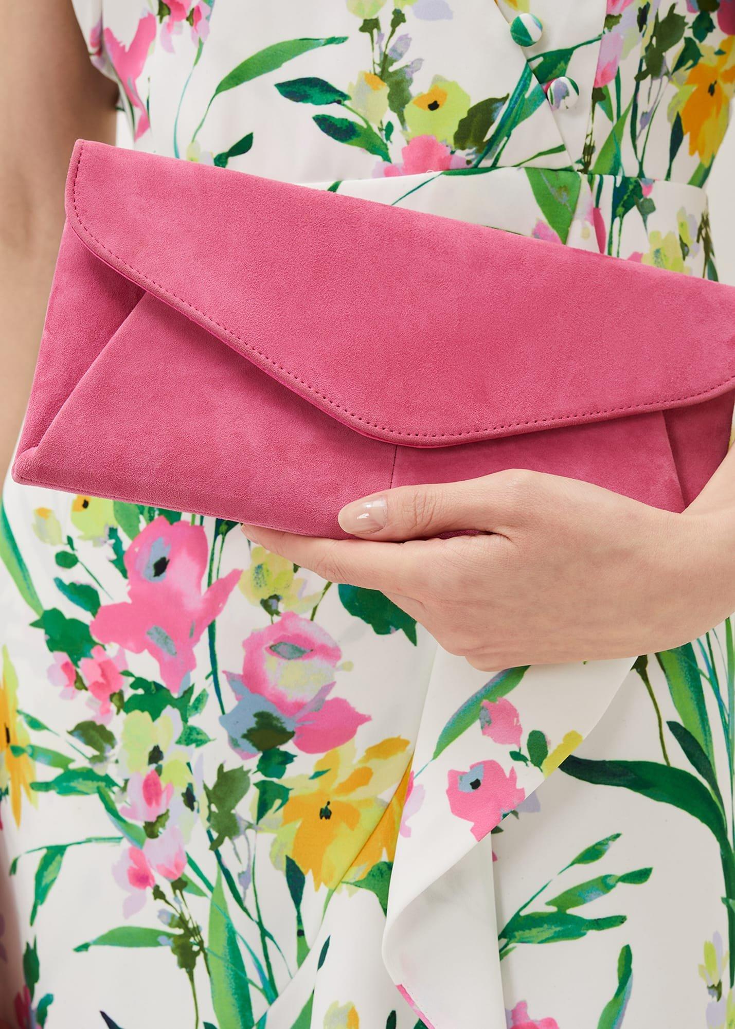 Wendie Suede Envelope Clutch Bag