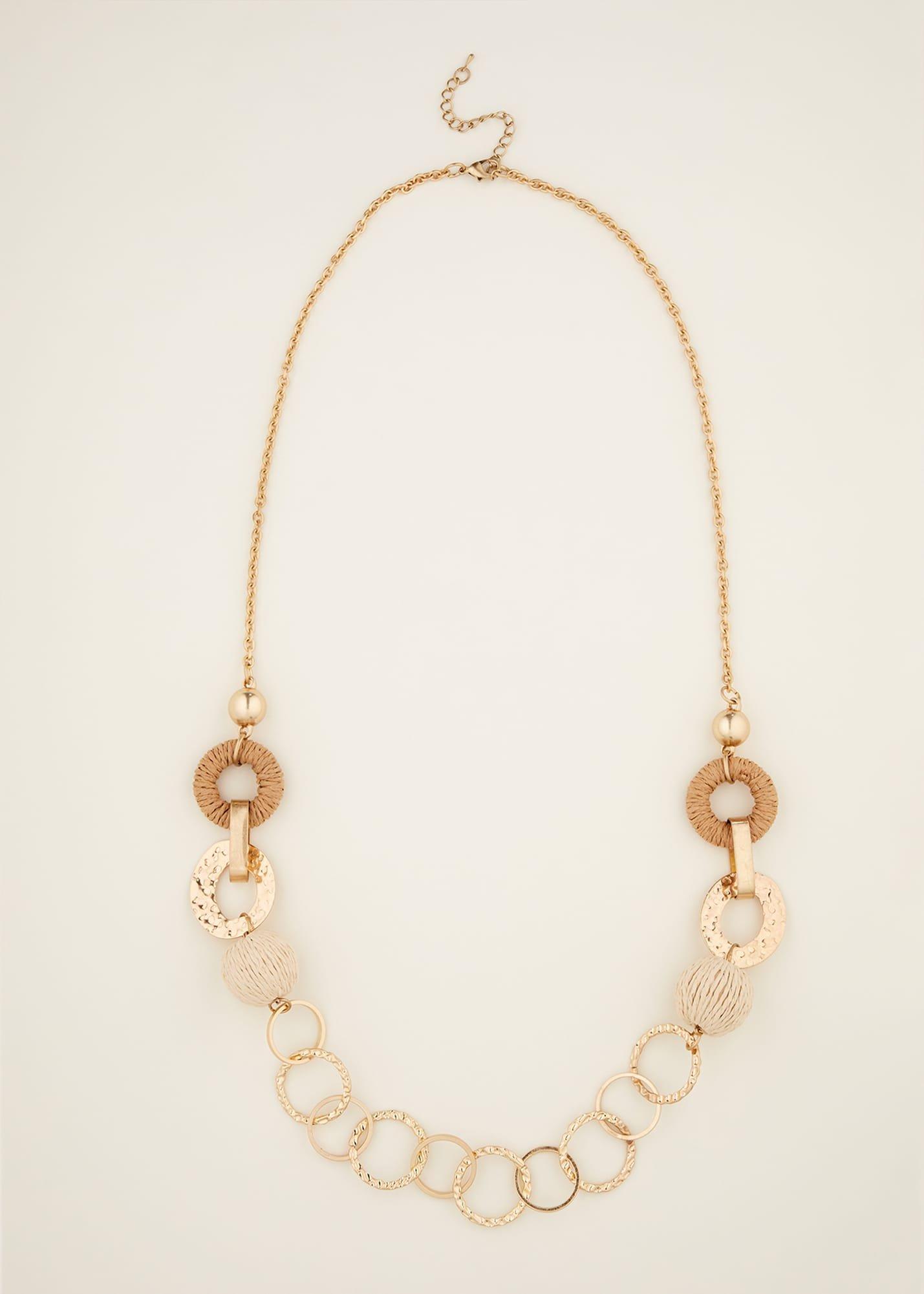 Textured Link Long Necklace