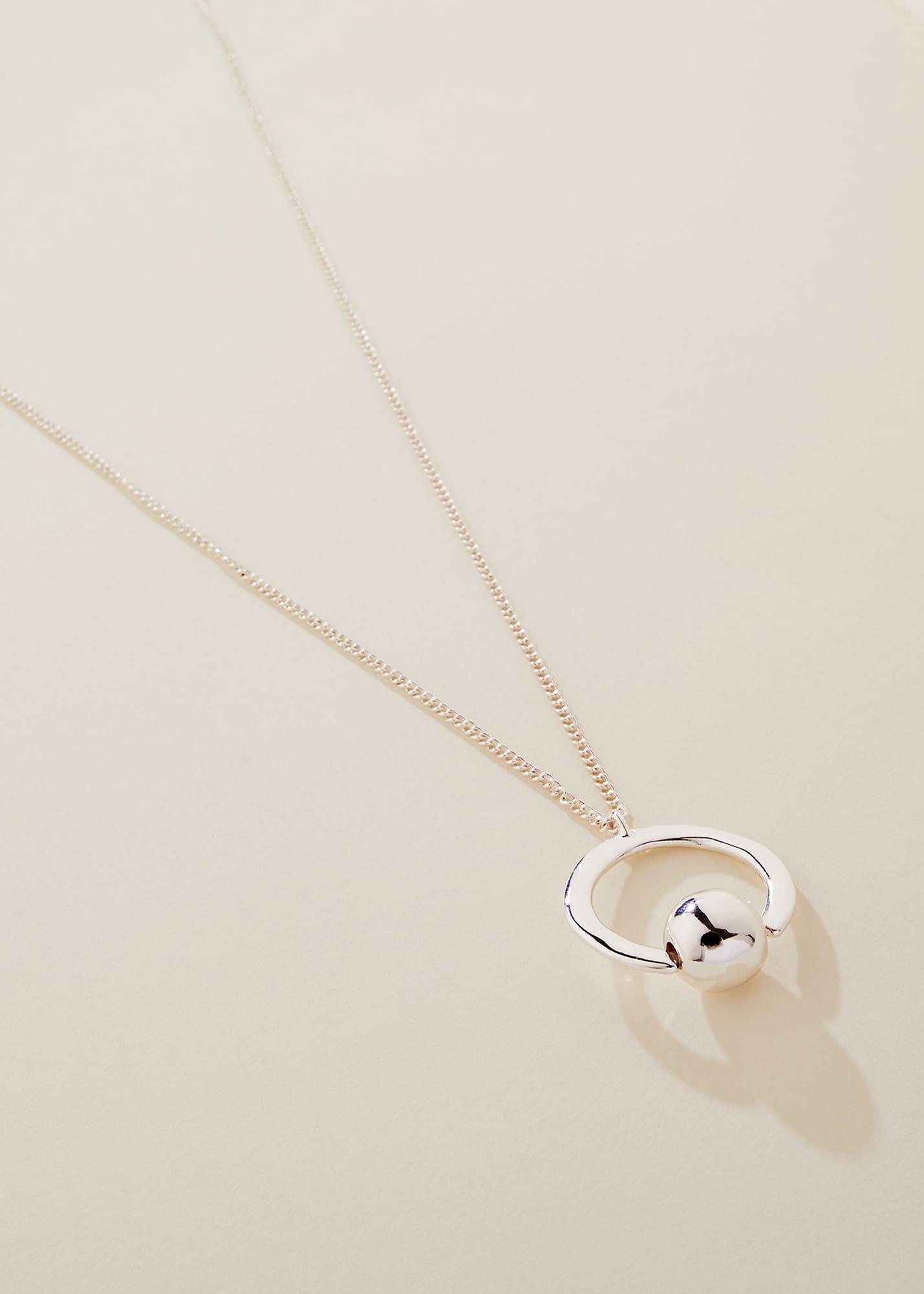 Open Circle Long Pendant Necklace