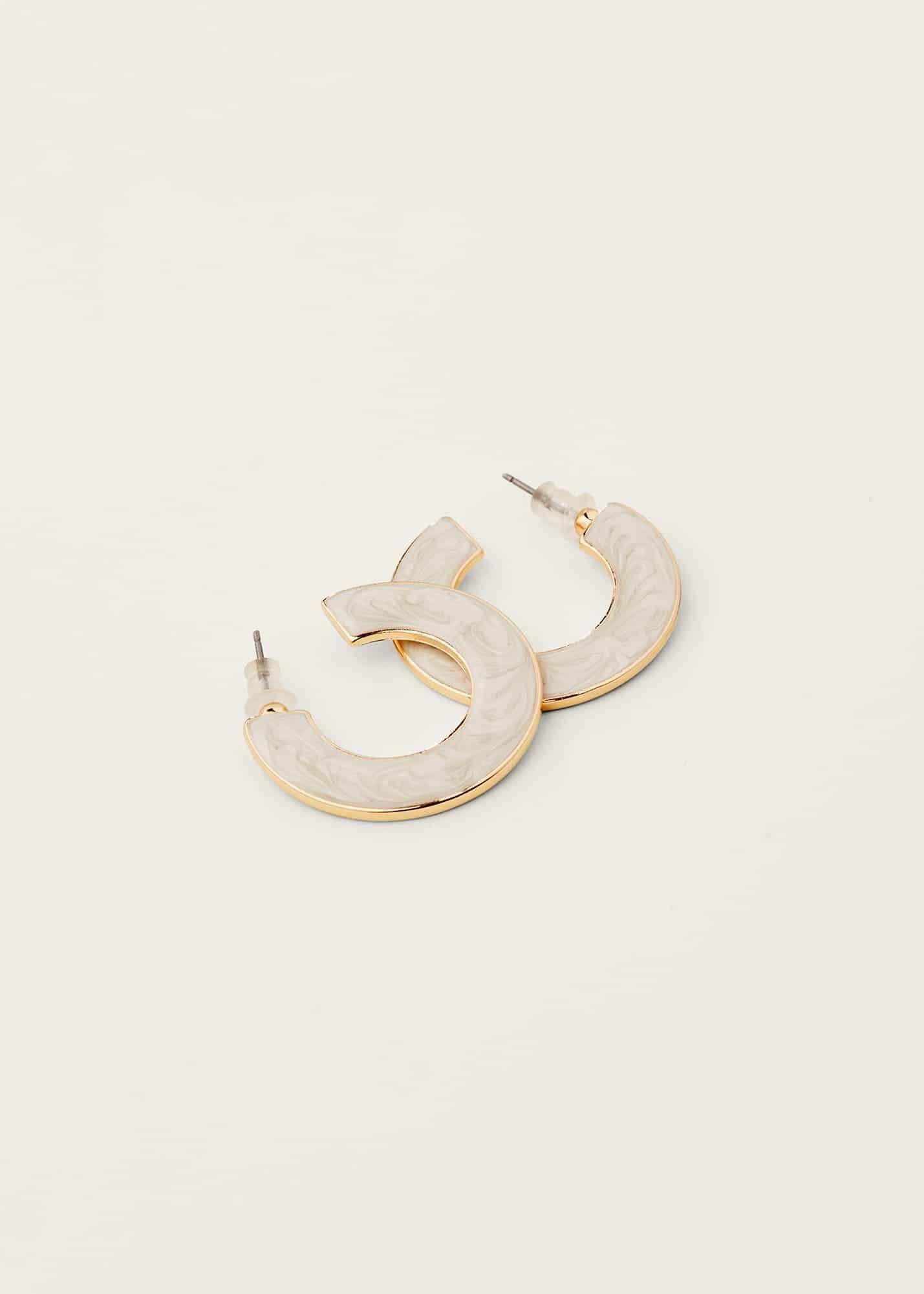 Enamel Hoop Earrings