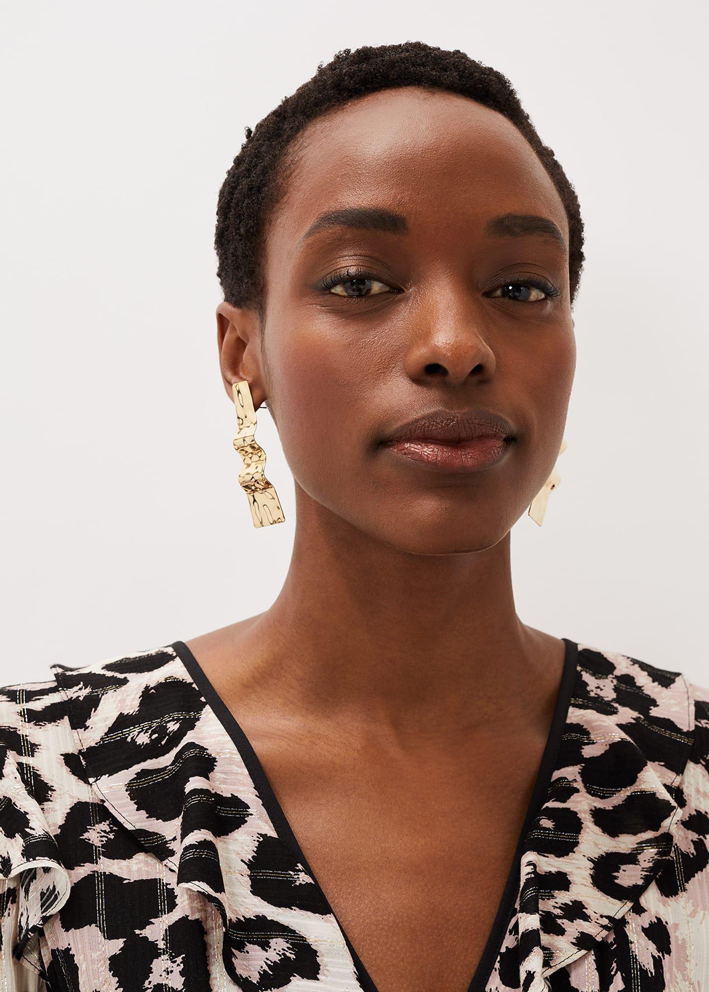 Hammered Wave Earrings