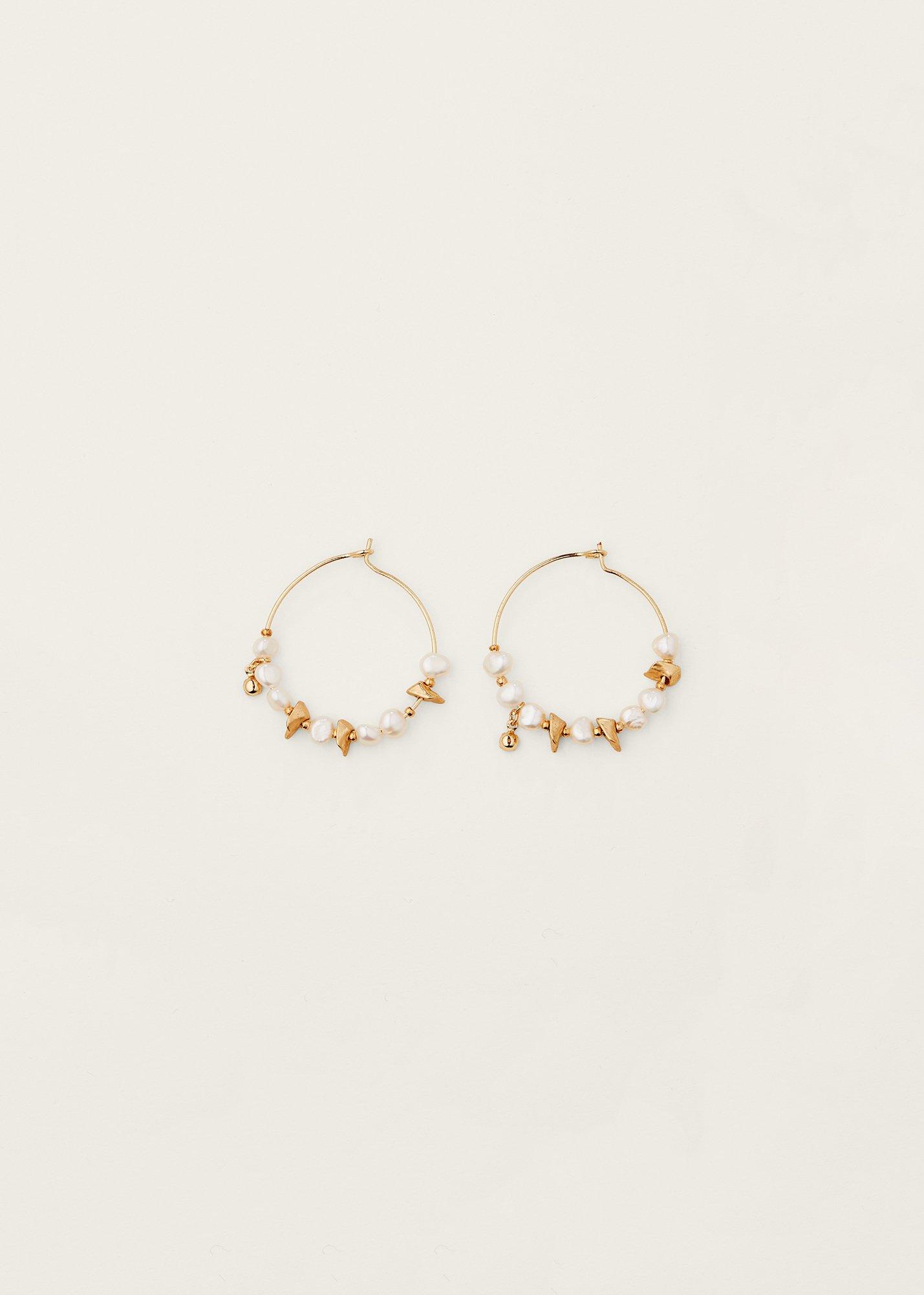 Pearl Detail Hoop Earrings