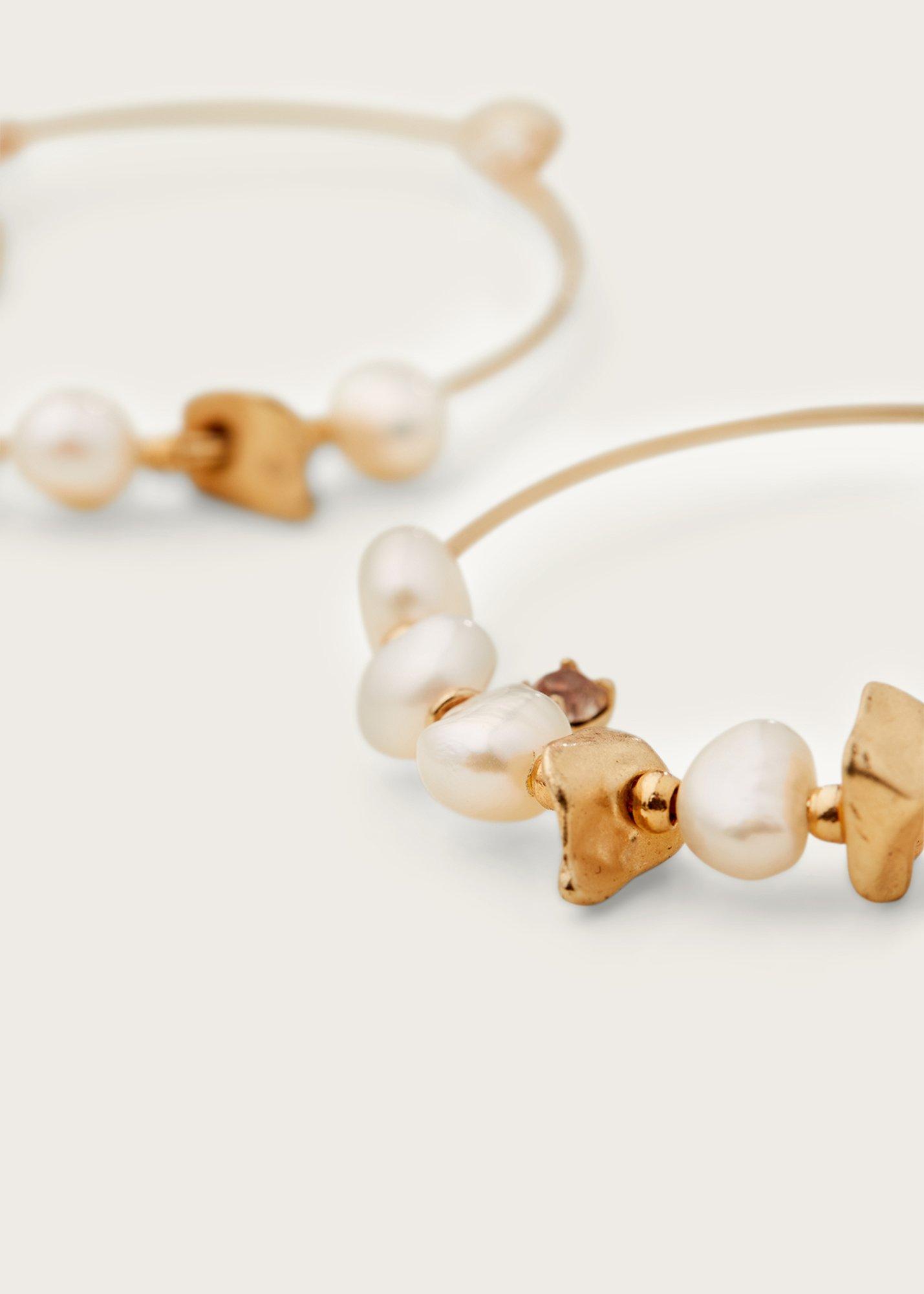 Pearl Detail Hoop Earrings